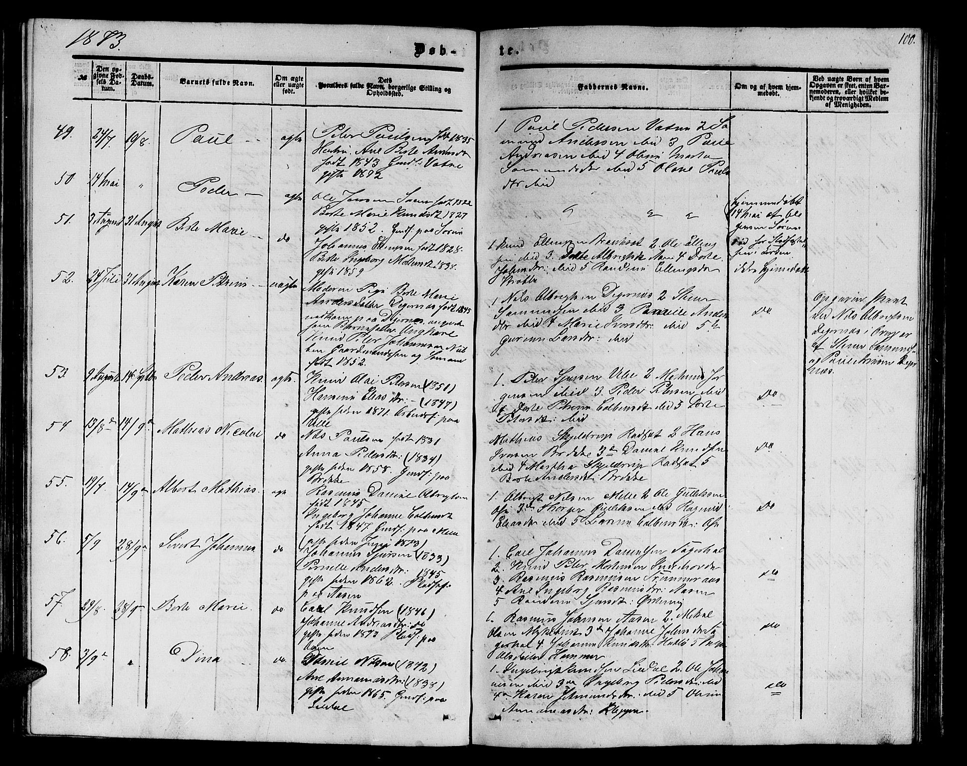 Ministerialprotokoller, klokkerbøker og fødselsregistre - Møre og Romsdal, AV/SAT-A-1454/513/L0188: Parish register (copy) no. 513C02, 1865-1882, p. 100