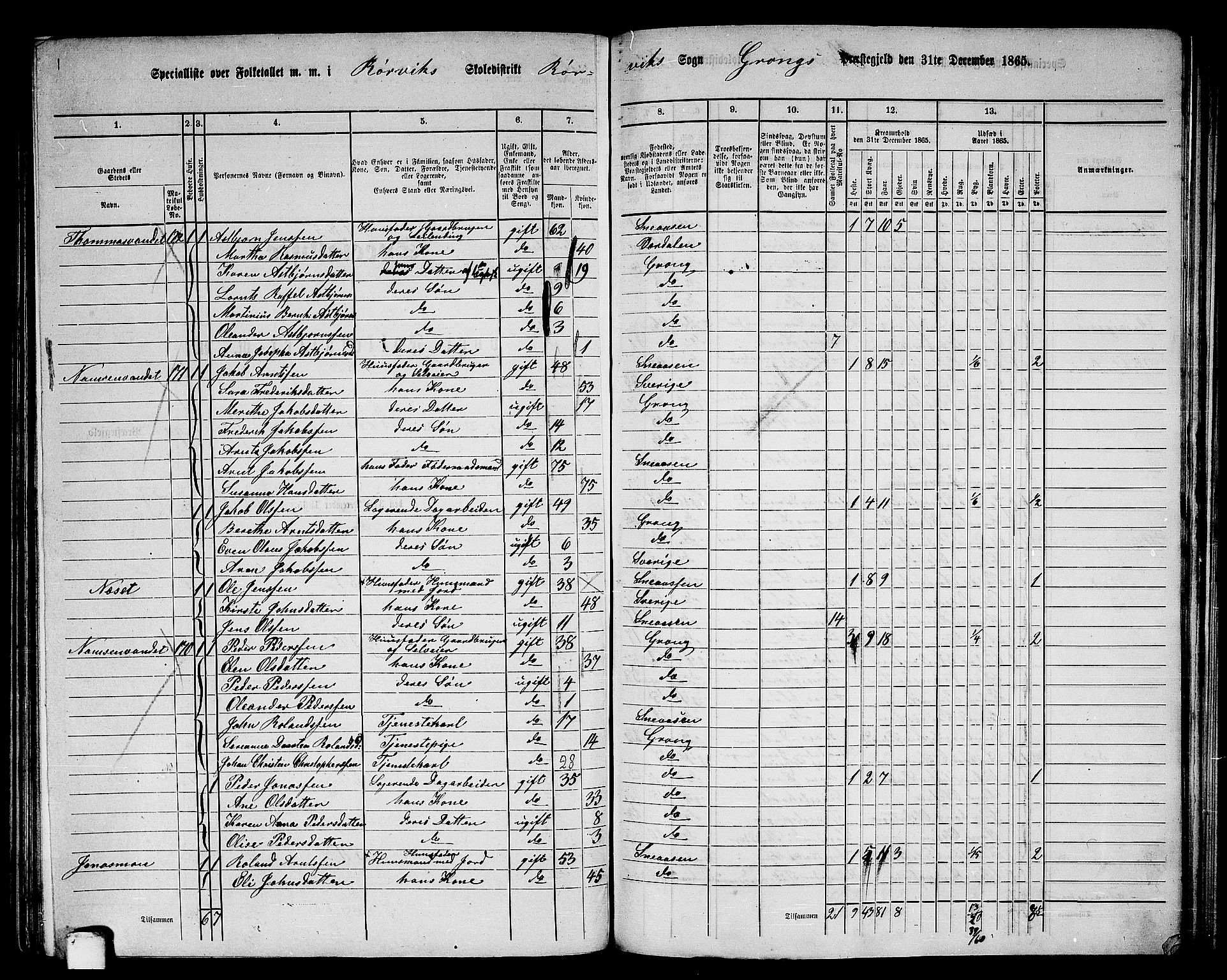 RA, 1865 census for Grong, 1865, p. 131