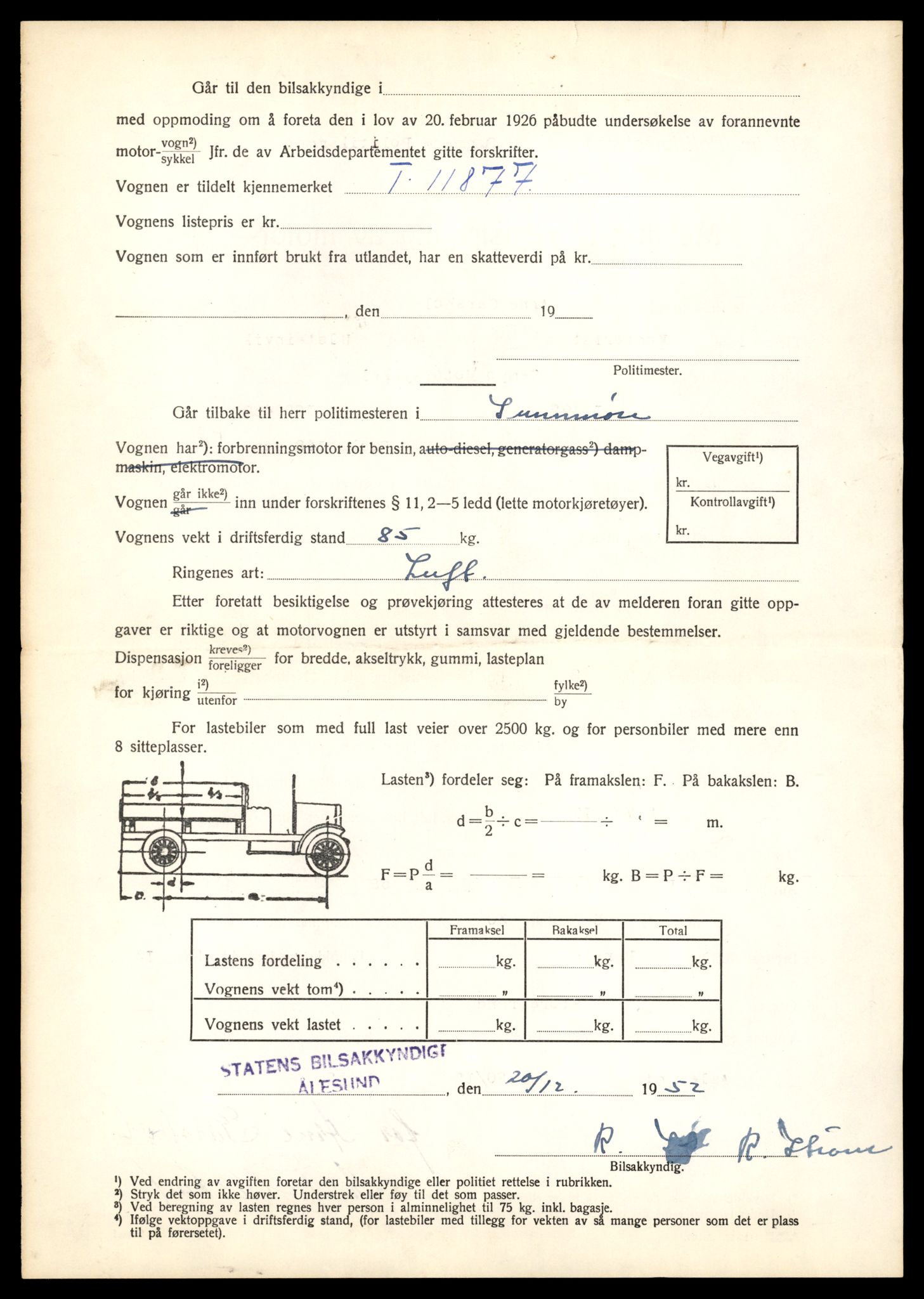 Møre og Romsdal vegkontor - Ålesund trafikkstasjon, AV/SAT-A-4099/F/Fe/L0031: Registreringskort for kjøretøy T 11800 - T 11996, 1927-1998, p. 1380