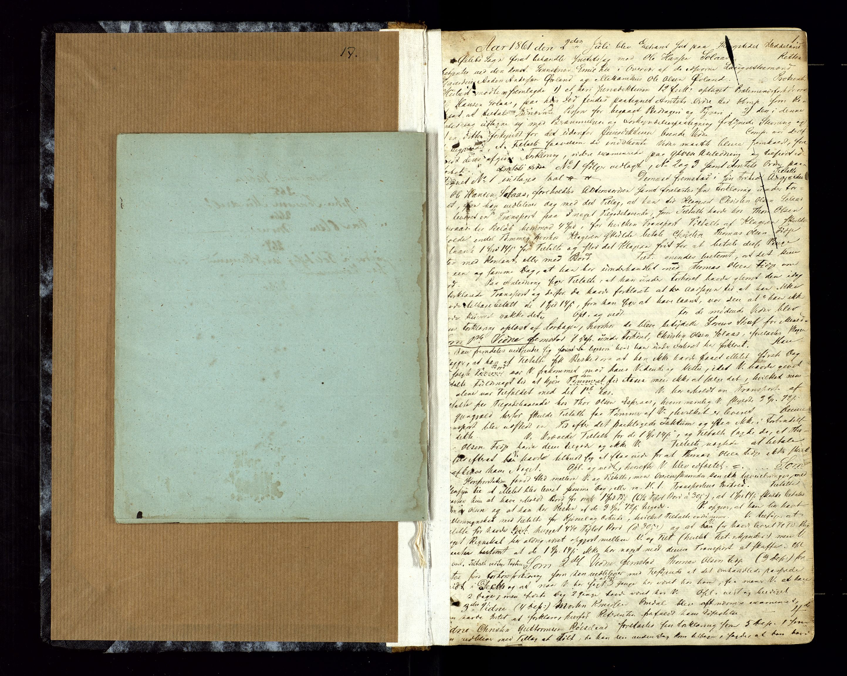 Mandal sorenskriveri, SAK/1221-0005/001/F/Fb/L0020: Ekstrarettsprotokoll nr 18, 1861-1868, p. 1