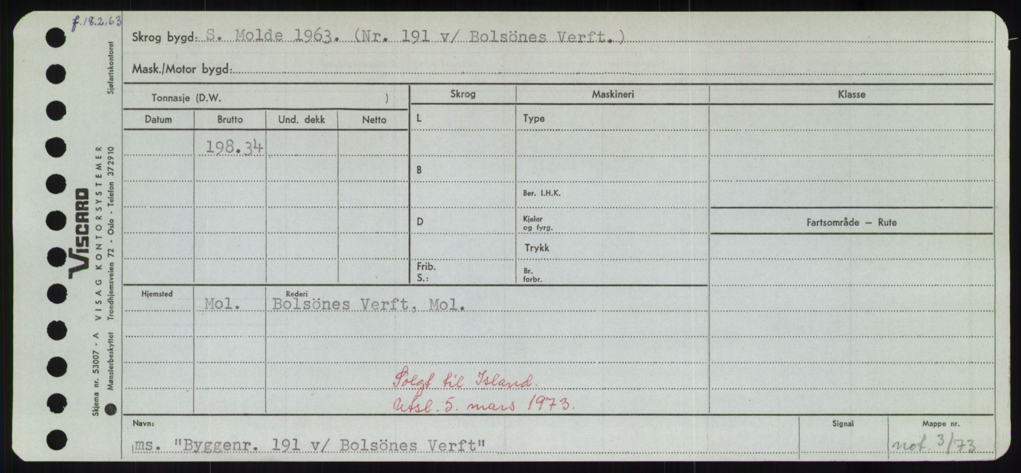 Sjøfartsdirektoratet med forløpere, Skipsmålingen, RA/S-1627/H/Hd/L0006: Fartøy, Byg-Båt, p. 45