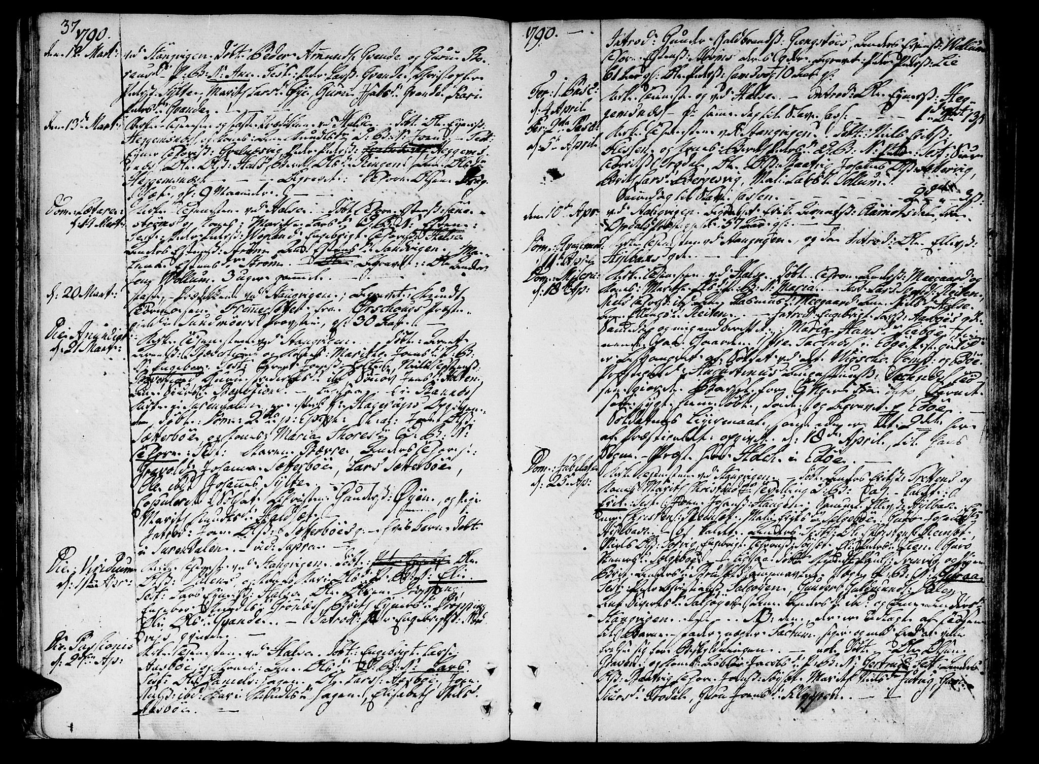 Ministerialprotokoller, klokkerbøker og fødselsregistre - Møre og Romsdal, SAT/A-1454/592/L1022: Parish register (official) no. 592A01, 1784-1819, p. 37