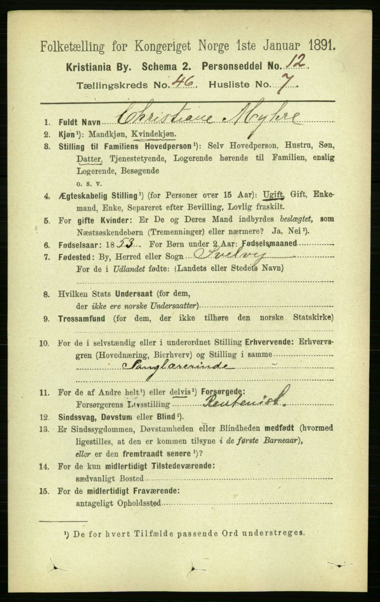 RA, 1891 census for 0301 Kristiania, 1891, p. 28077