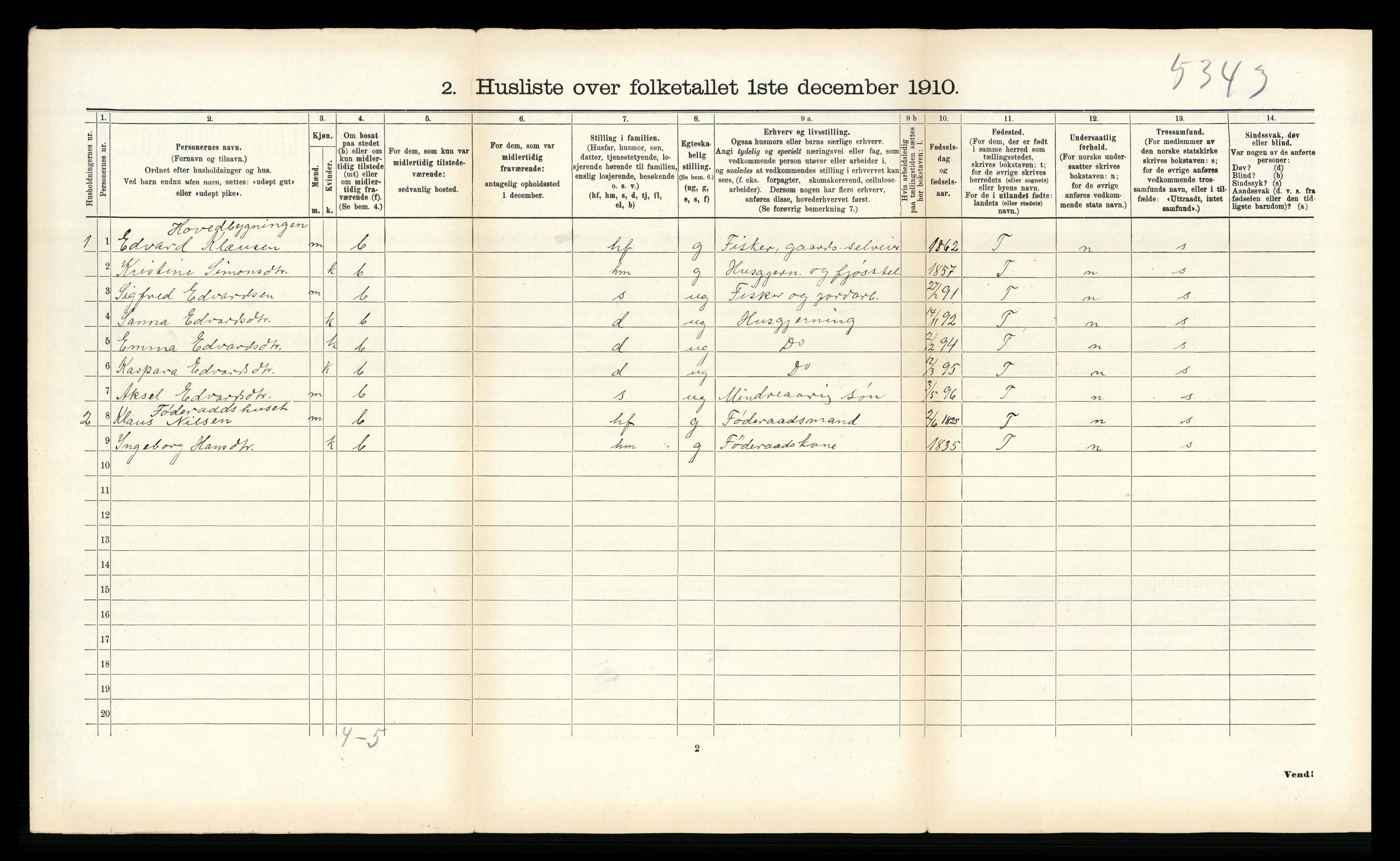 RA, 1910 census for Borge, 1910, p. 558