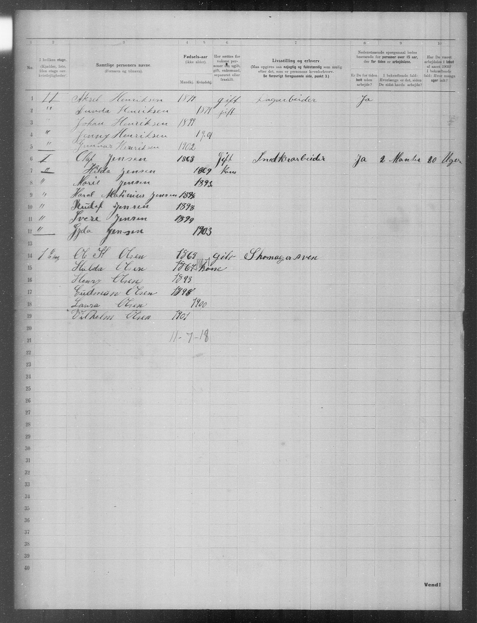 OBA, Municipal Census 1903 for Kristiania, 1903, p. 11248