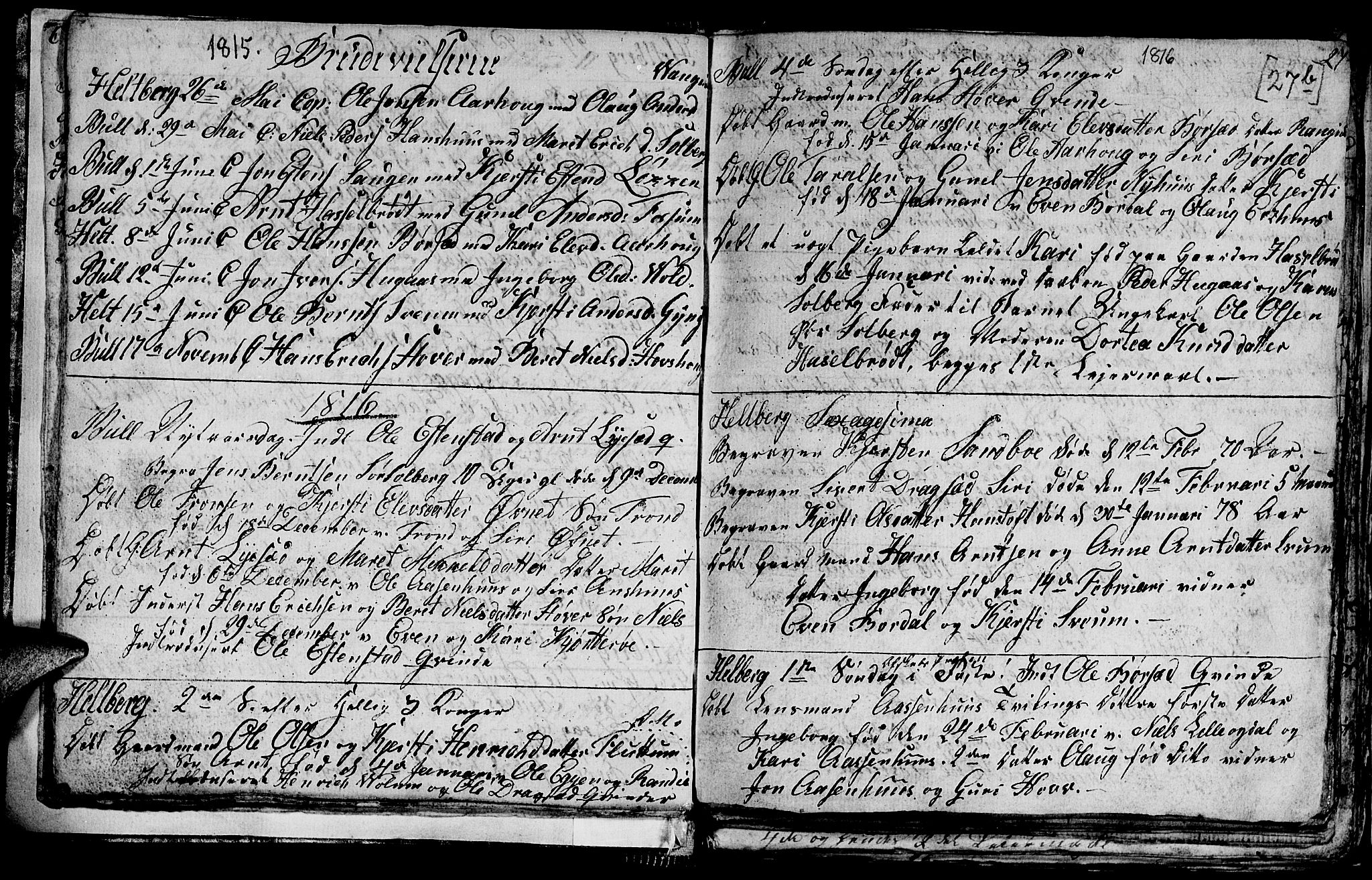 Ministerialprotokoller, klokkerbøker og fødselsregistre - Sør-Trøndelag, SAT/A-1456/689/L1042: Parish register (copy) no. 689C01, 1812-1841, p. 26b-27b