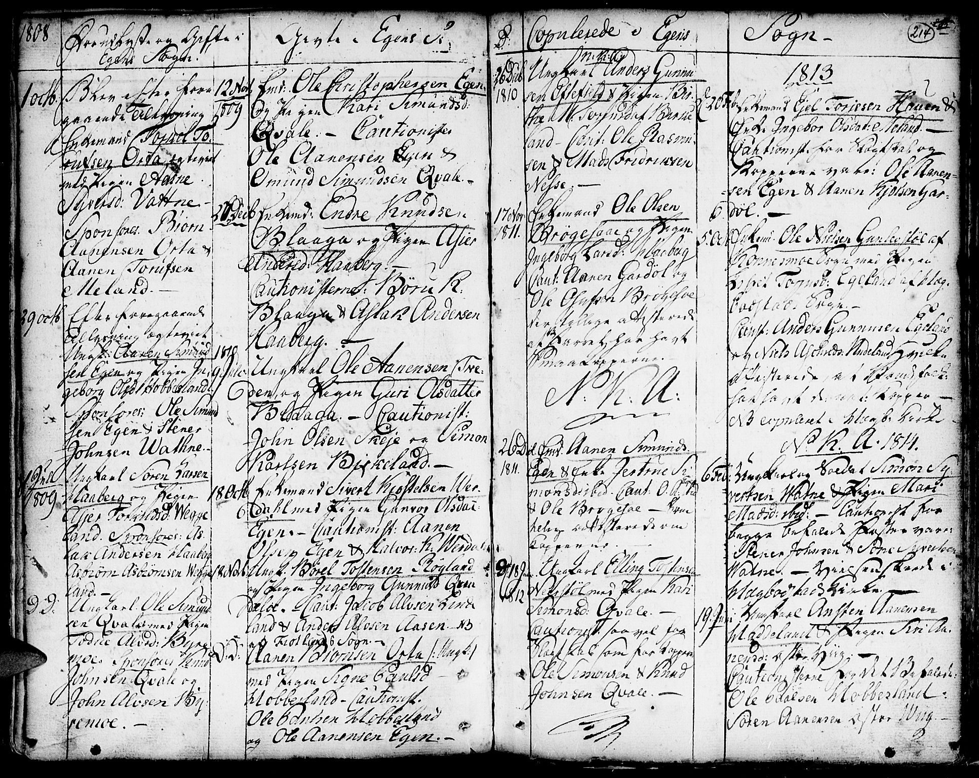 Hægebostad sokneprestkontor, AV/SAK-1111-0024/F/Fa/Faa/L0001: Parish register (official) no. A 1 /2, 1760-1823, p. 214