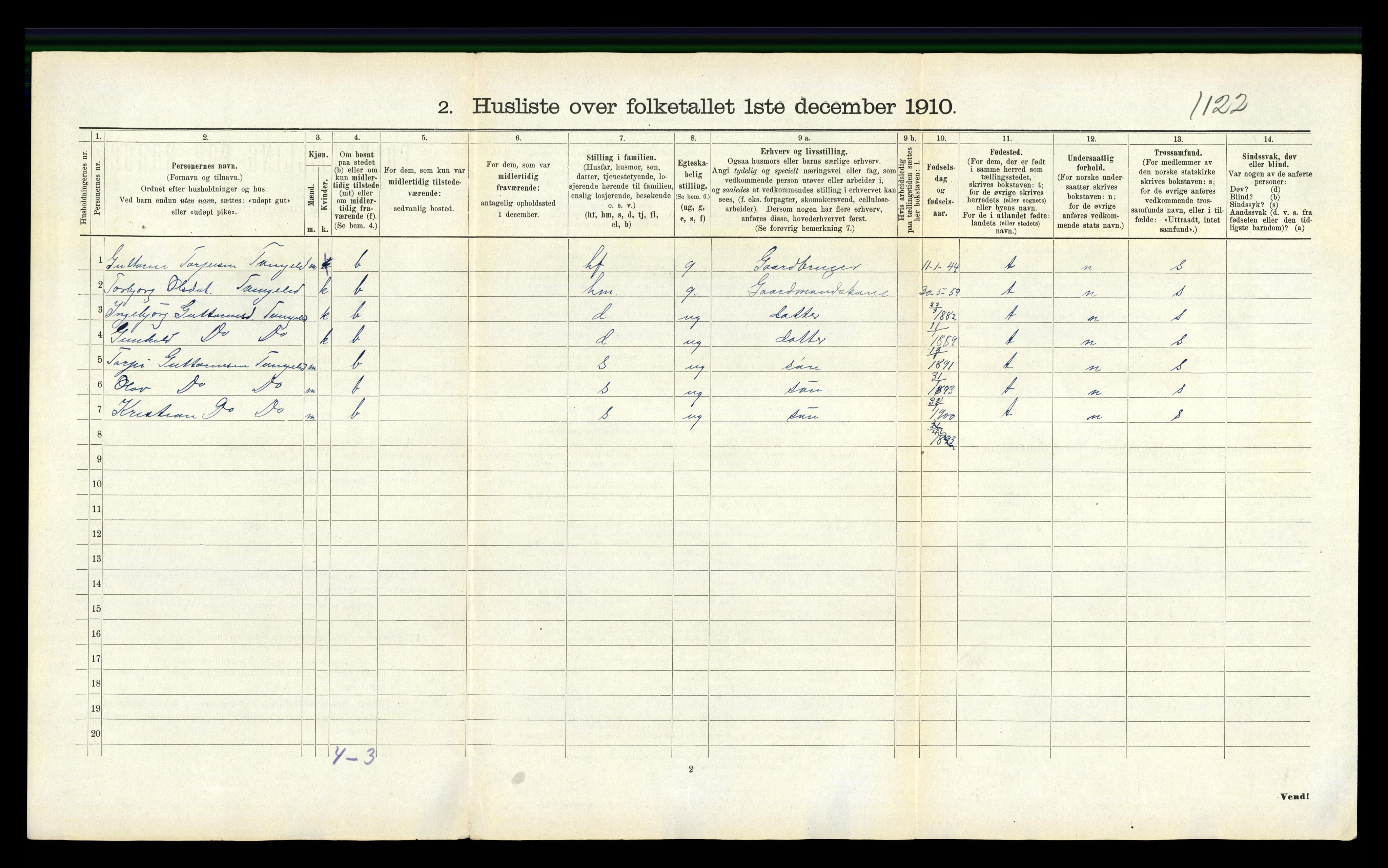 RA, 1910 census for Seljord, 1910, p. 552