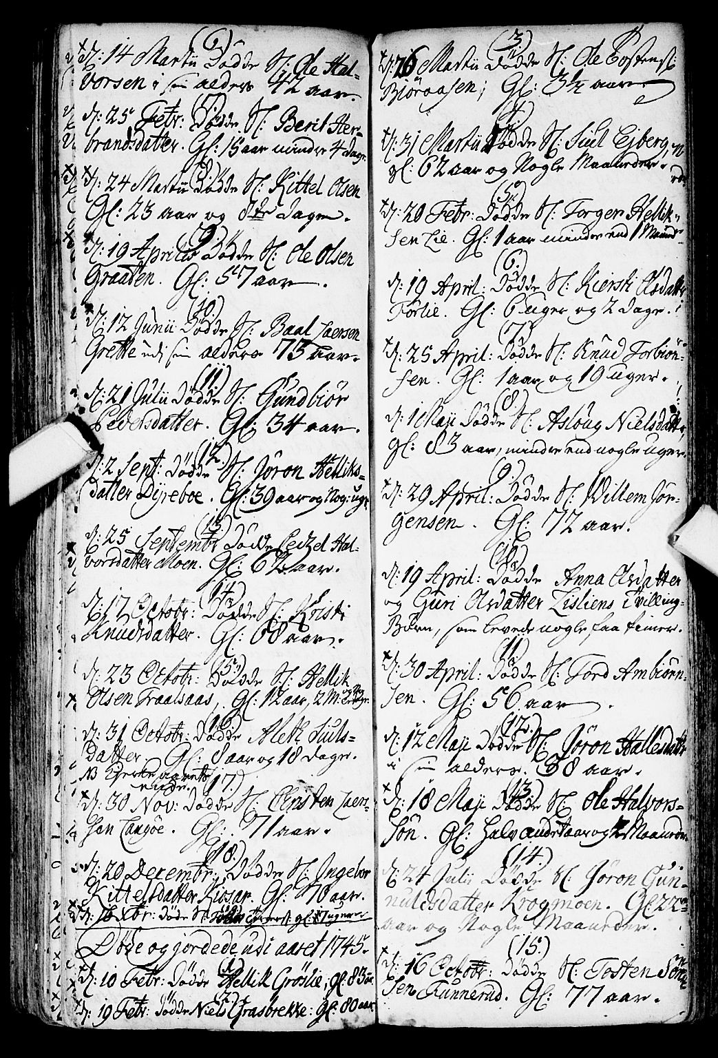 Flesberg kirkebøker, SAKO/A-18/F/Fa/L0002: Parish register (official) no. I 2, 1726-1747