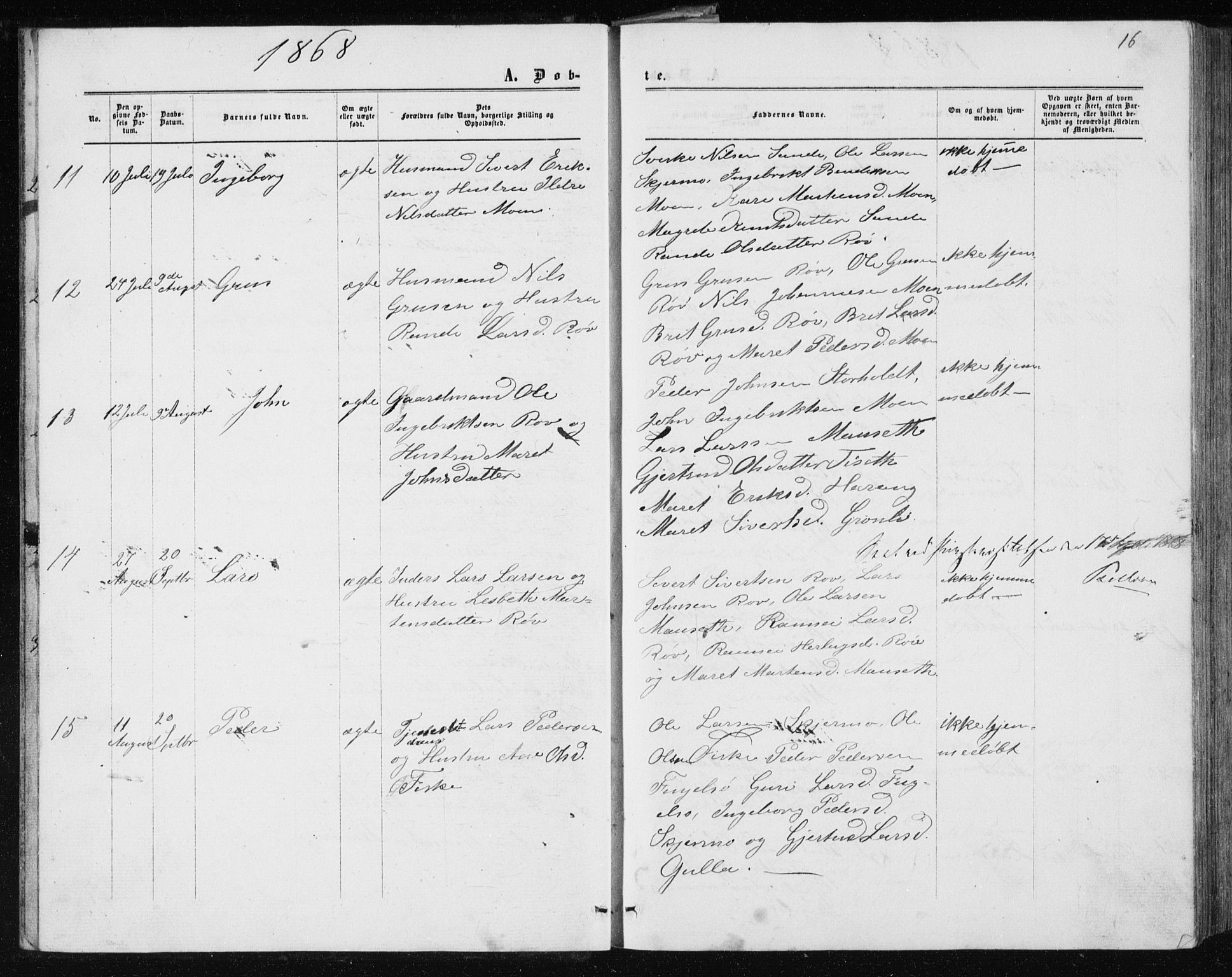 Ministerialprotokoller, klokkerbøker og fødselsregistre - Møre og Romsdal, AV/SAT-A-1454/597/L1064: Parish register (copy) no. 597C01, 1866-1898, p. 16