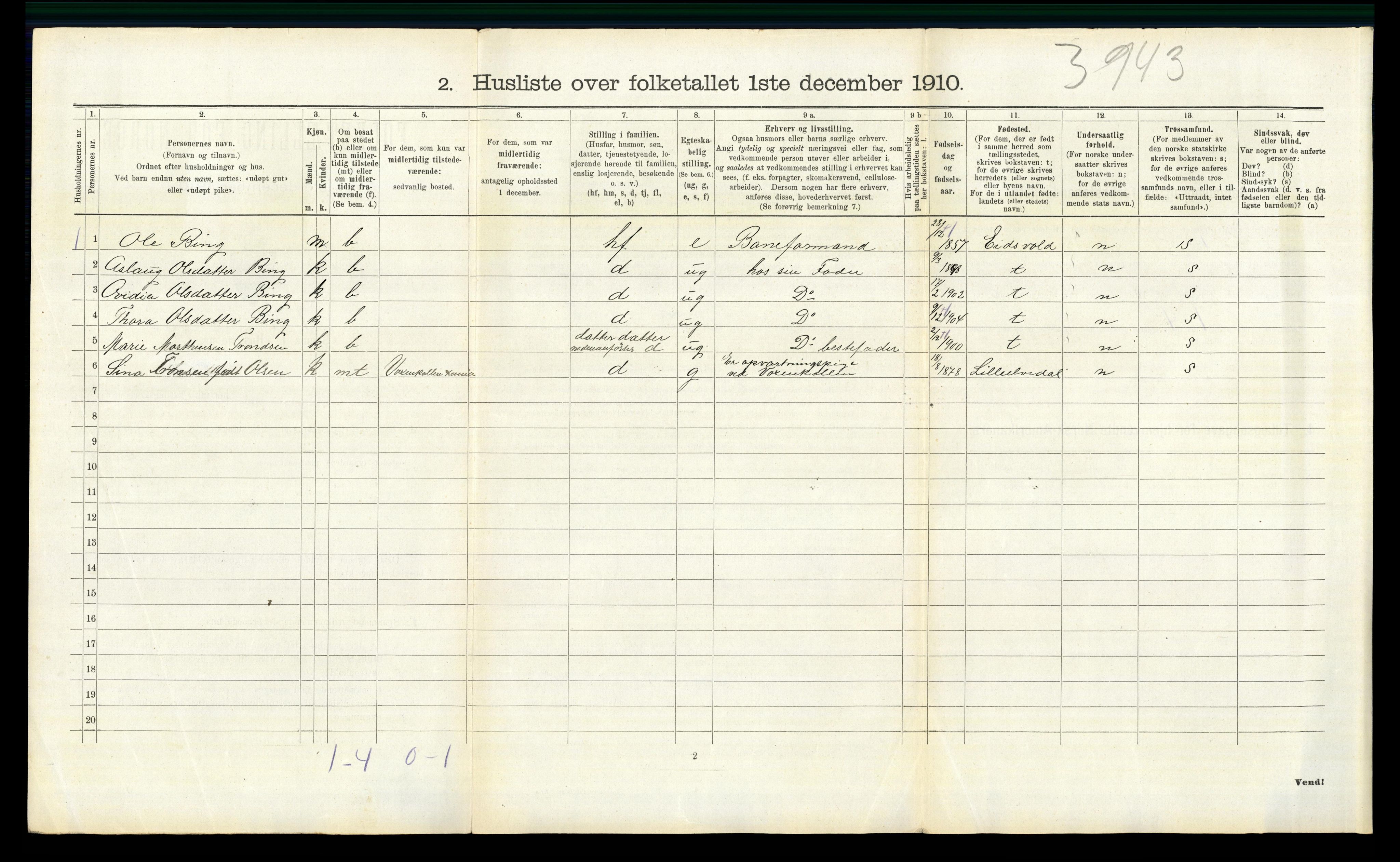 RA, 1910 census for Stor-Elvdal, 1910, p. 562