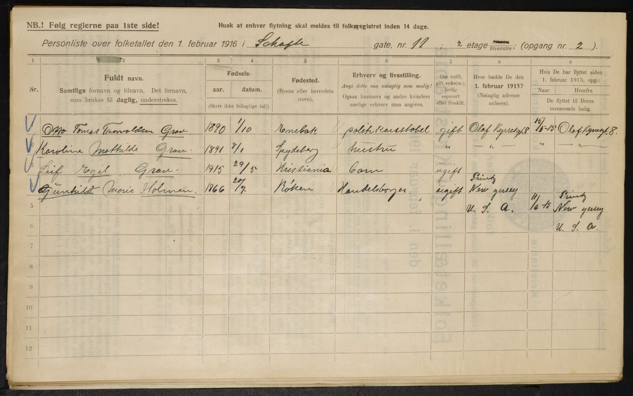 OBA, Municipal Census 1916 for Kristiania, 1916, p. 91601