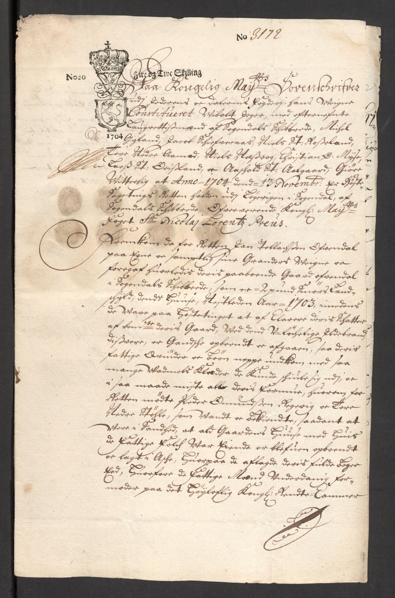 Rentekammeret inntil 1814, Reviderte regnskaper, Fogderegnskap, RA/EA-4092/R46/L2732: Fogderegnskap Jæren og Dalane, 1703-1704, p. 155