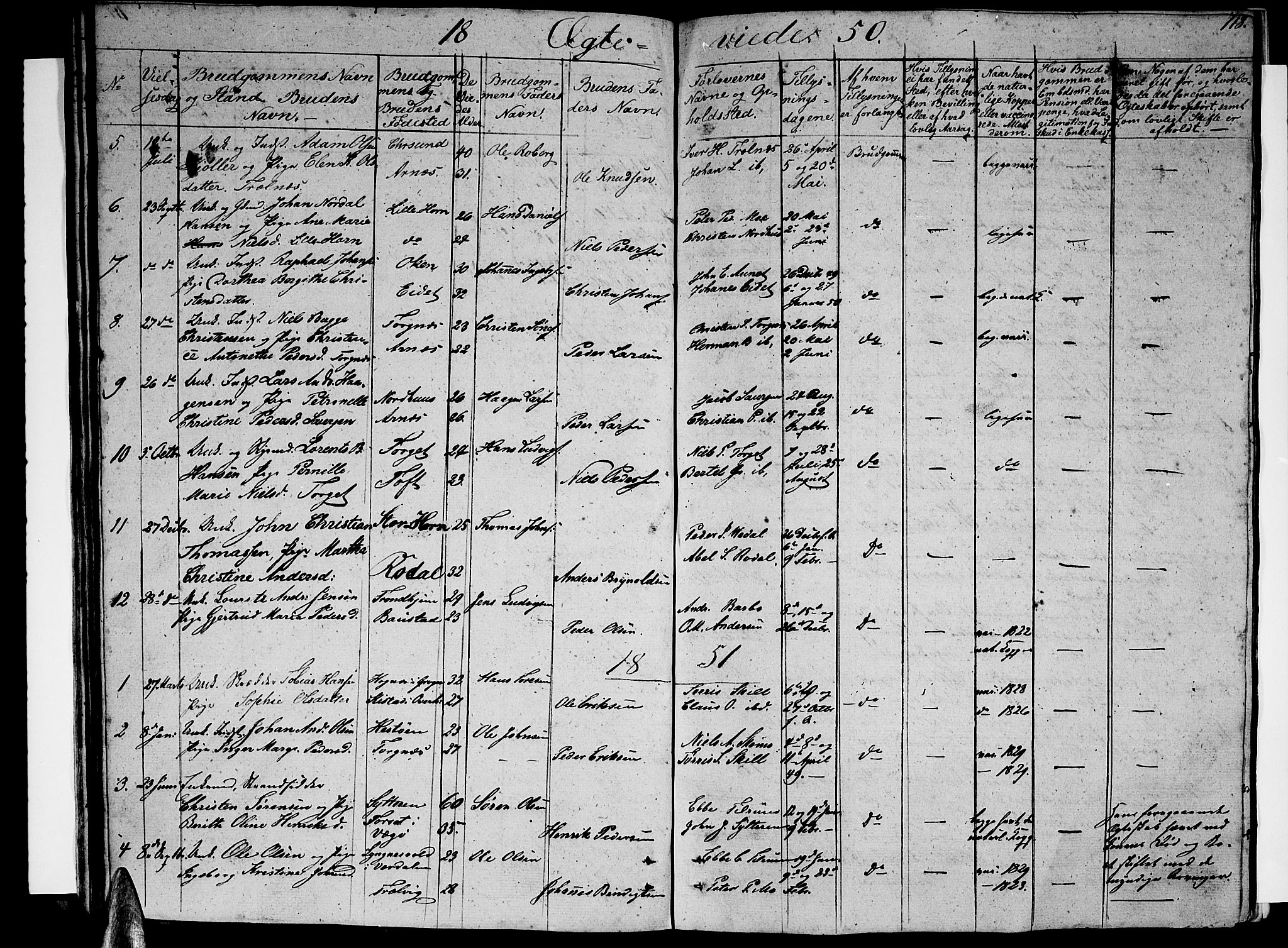 Ministerialprotokoller, klokkerbøker og fødselsregistre - Nordland, AV/SAT-A-1459/813/L0211: Parish register (copy) no. 813C03, 1842-1863, p. 118