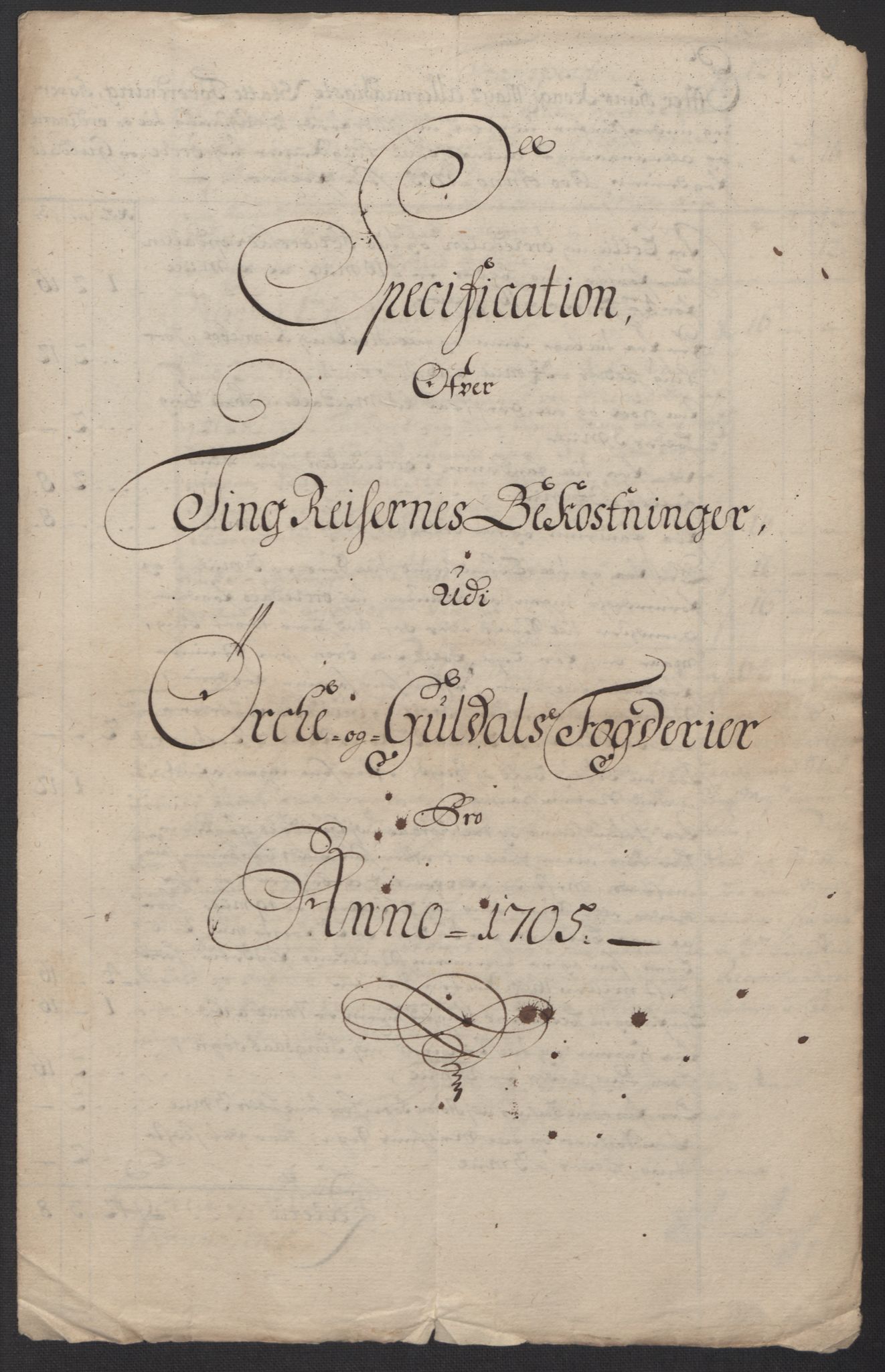 Rentekammeret inntil 1814, Reviderte regnskaper, Fogderegnskap, AV/RA-EA-4092/R60/L3955: Fogderegnskap Orkdal og Gauldal, 1705, p. 447