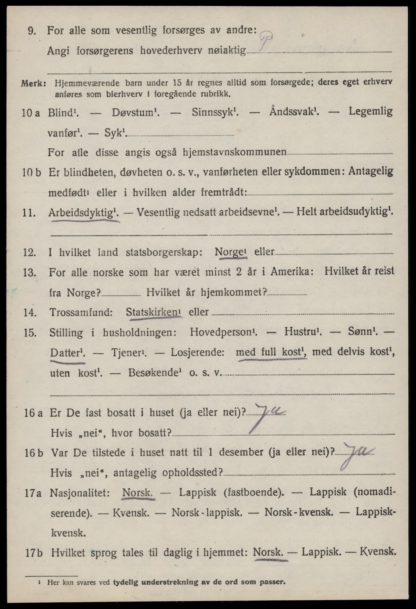 SAT, 1920 census for Orkanger, 1920, p. 3480