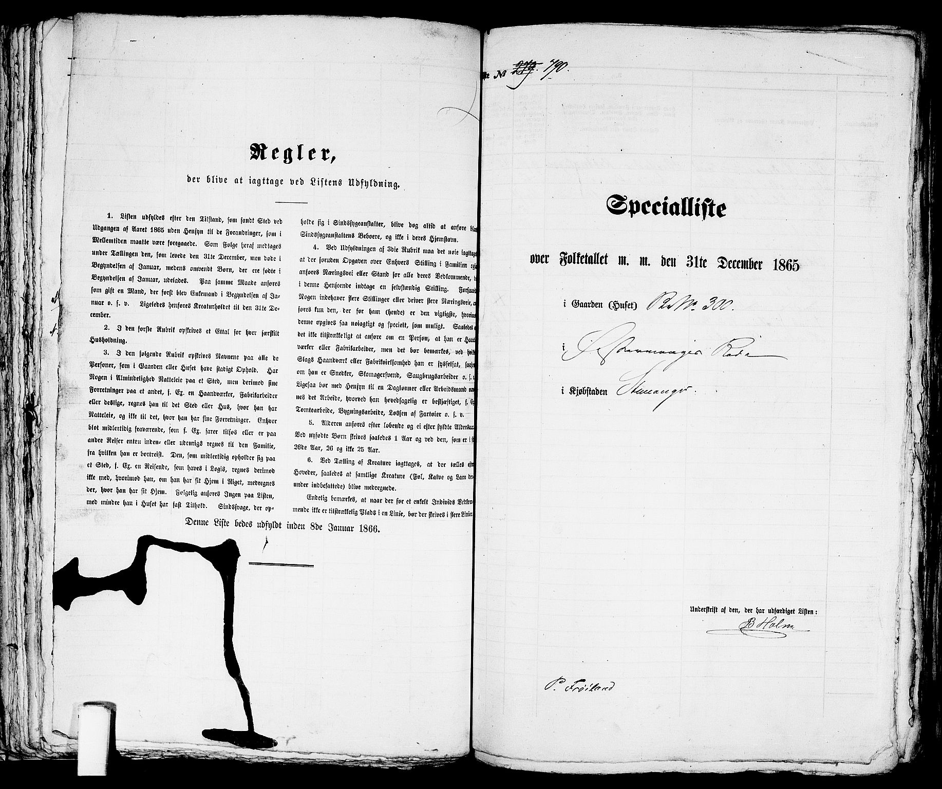 RA, 1865 census for Stavanger, 1865, p. 1613