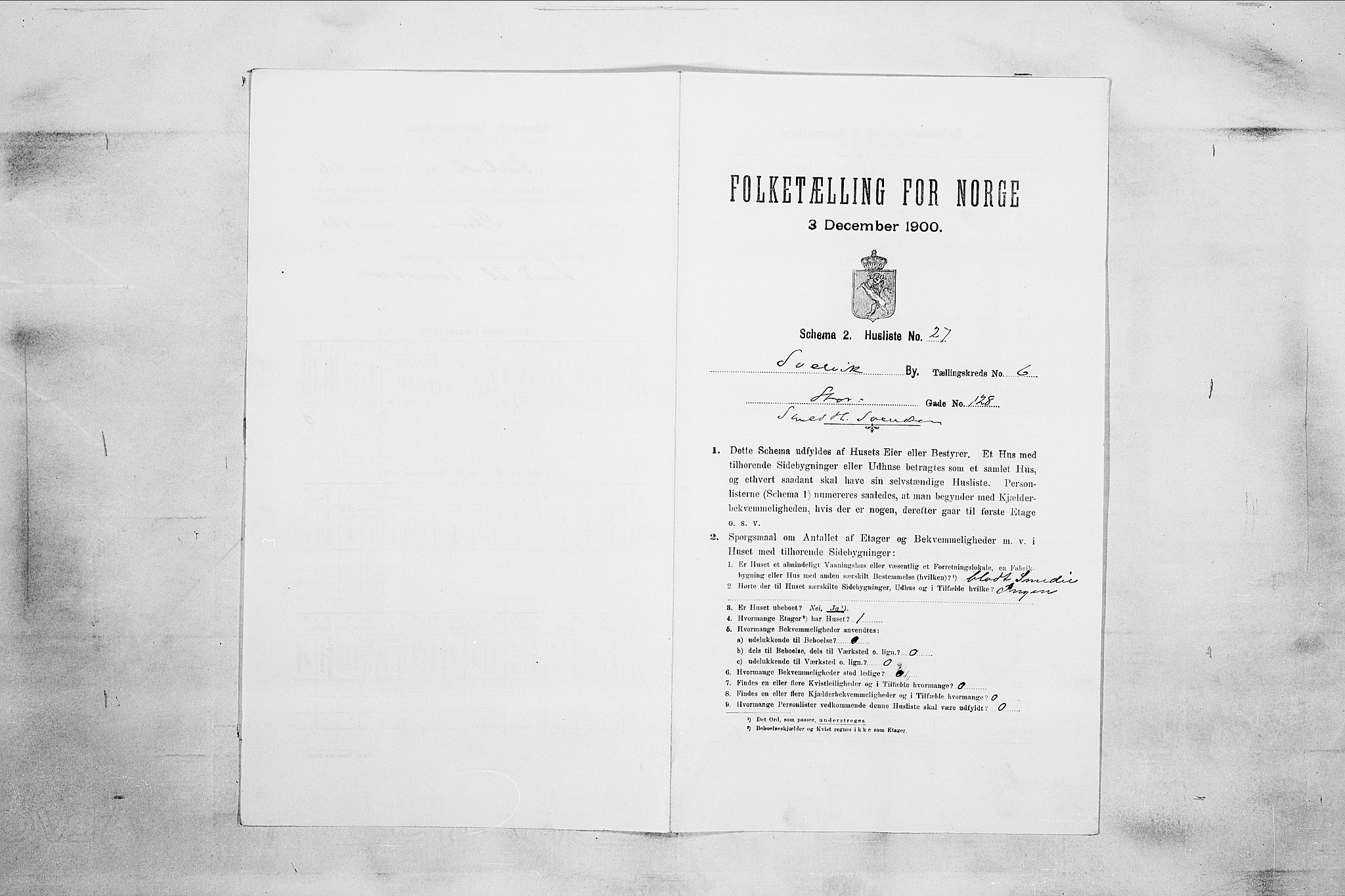 RA, 1900 census for Svelvik, 1900, p. 825