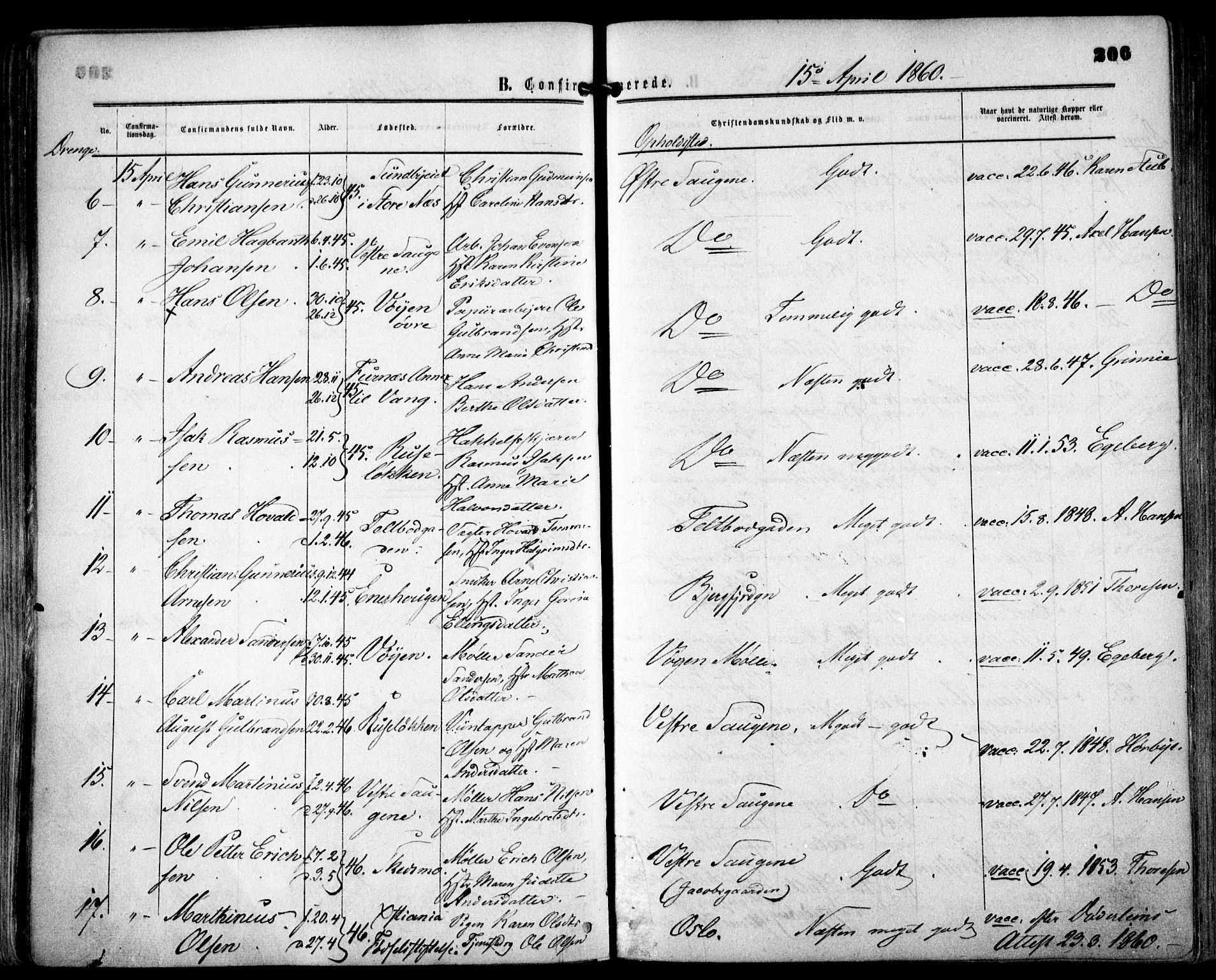 Grønland prestekontor Kirkebøker, AV/SAO-A-10848/F/Fa/L0001: Parish register (official) no. 1, 1859-1861, p. 206