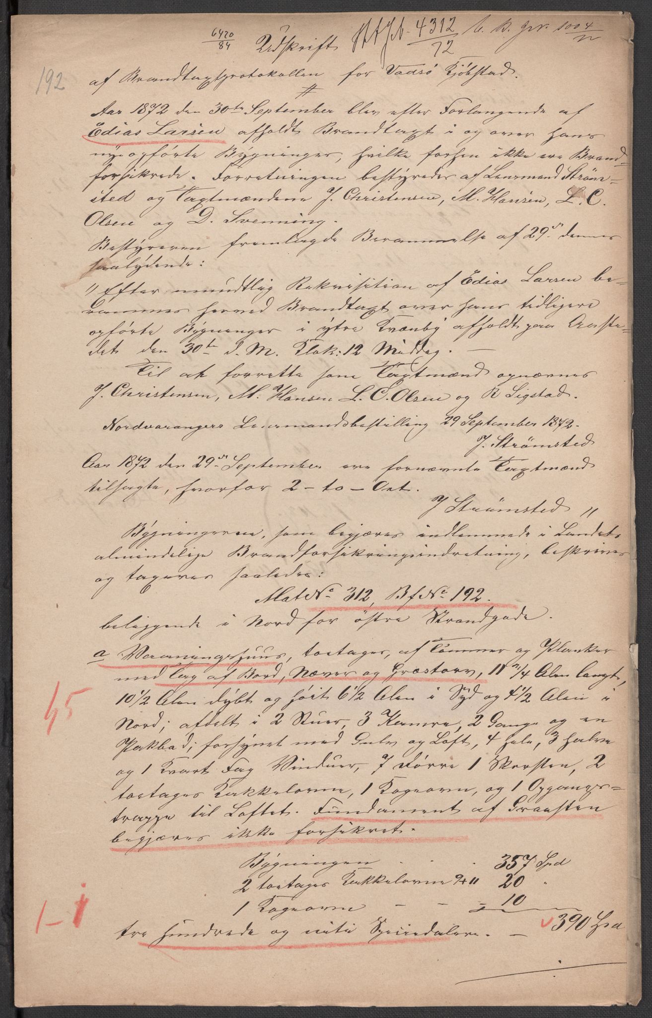 Norges Brannkasse, AV/RA-S-1549/E/Eu/L0011: Branntakster for Vadsø by, 1868-1934, p. 239