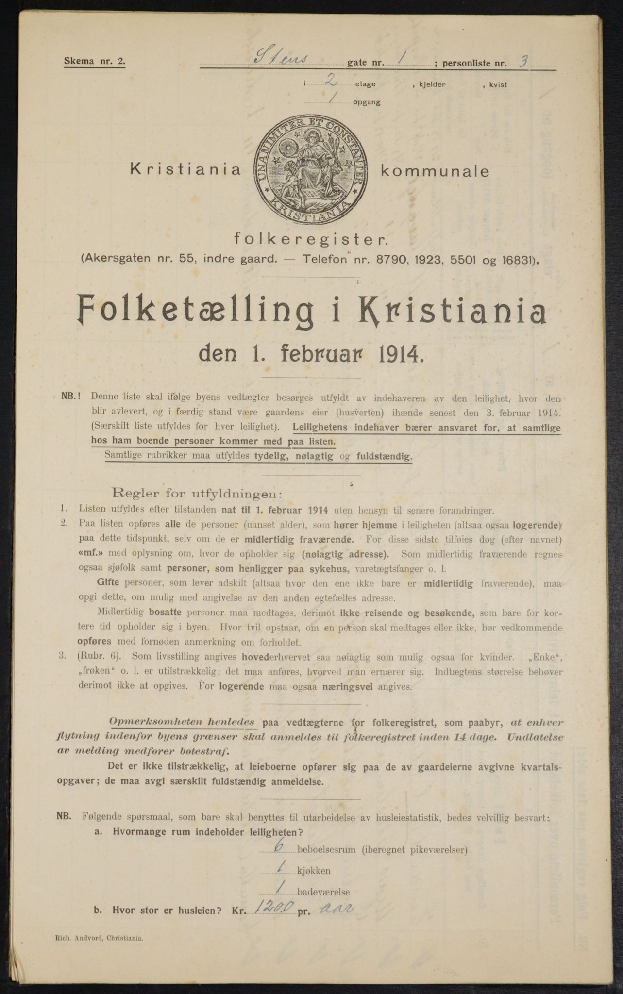 OBA, Municipal Census 1914 for Kristiania, 1914, p. 101757