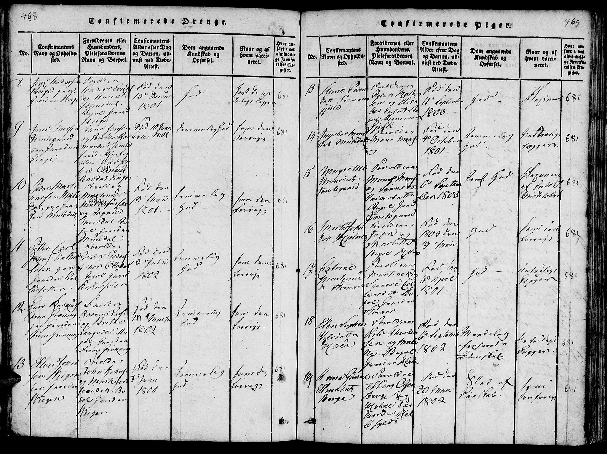 Ministerialprotokoller, klokkerbøker og fødselsregistre - Møre og Romsdal, AV/SAT-A-1454/519/L0260: Parish register (copy) no. 519C01, 1817-1829, p. 468-469