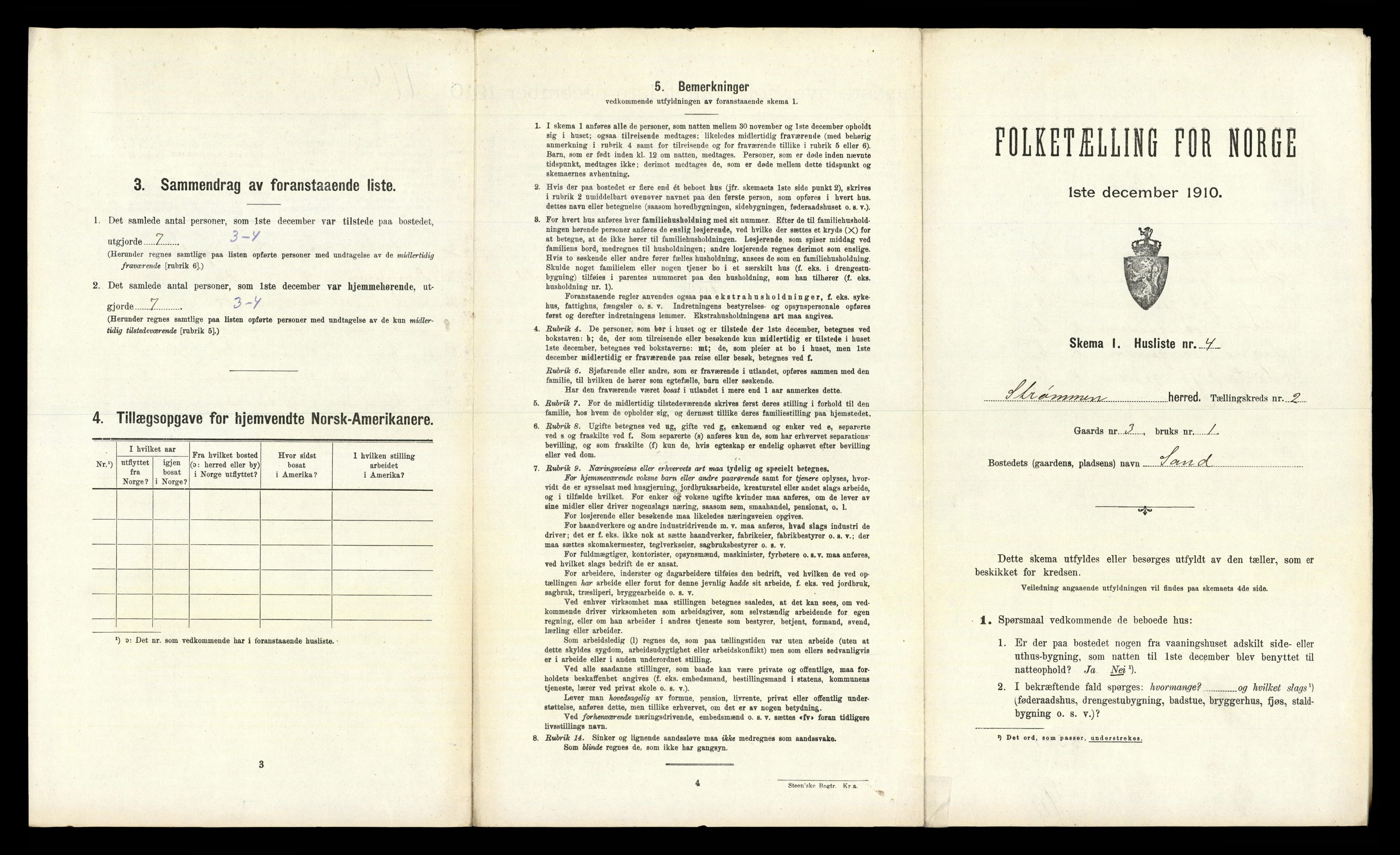 RA, 1910 census for Strømm, 1910, p. 134