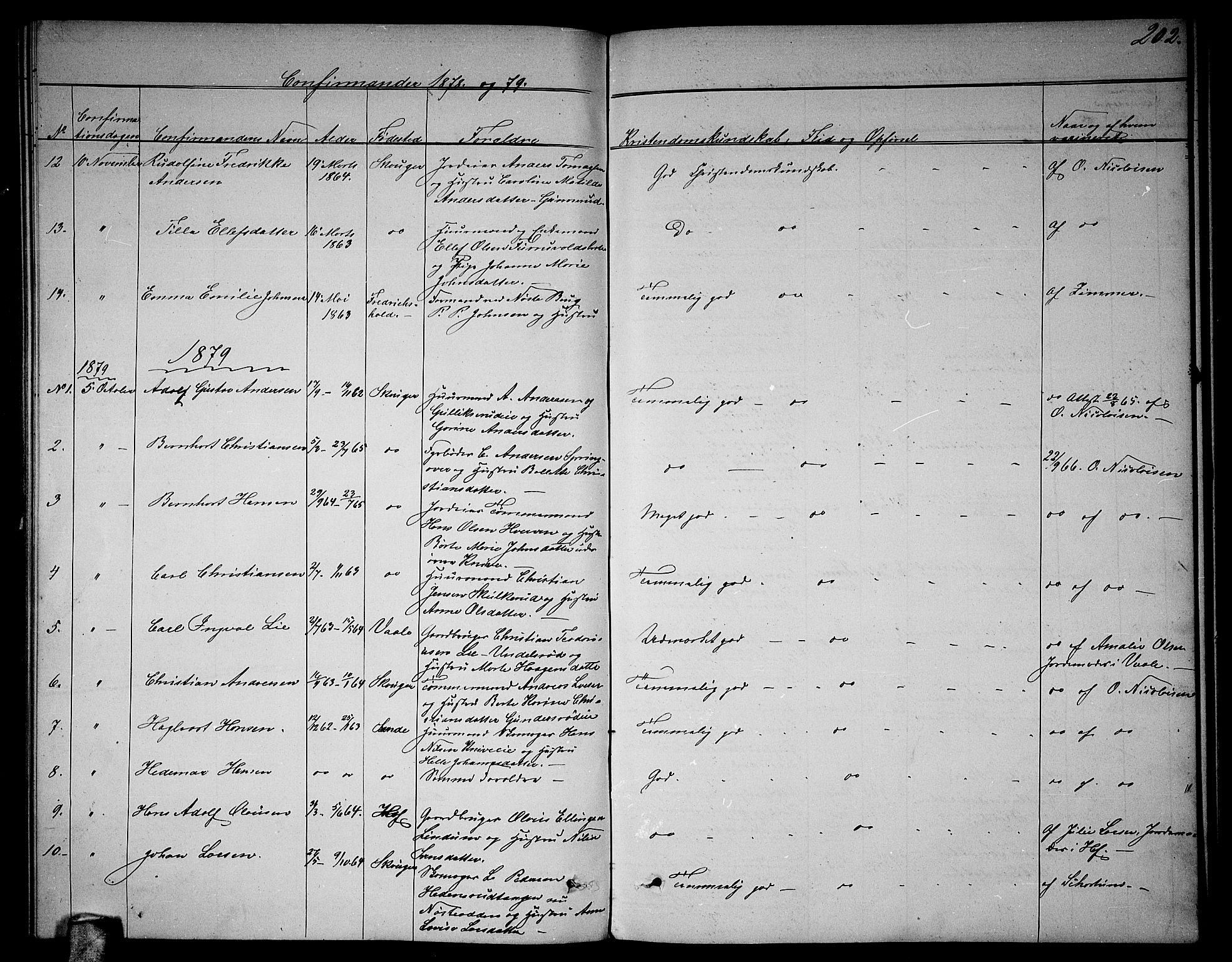 Skoger kirkebøker, AV/SAKO-A-59/G/Ga/L0002: Parish register (copy) no. I 2, 1860-1880, p. 202