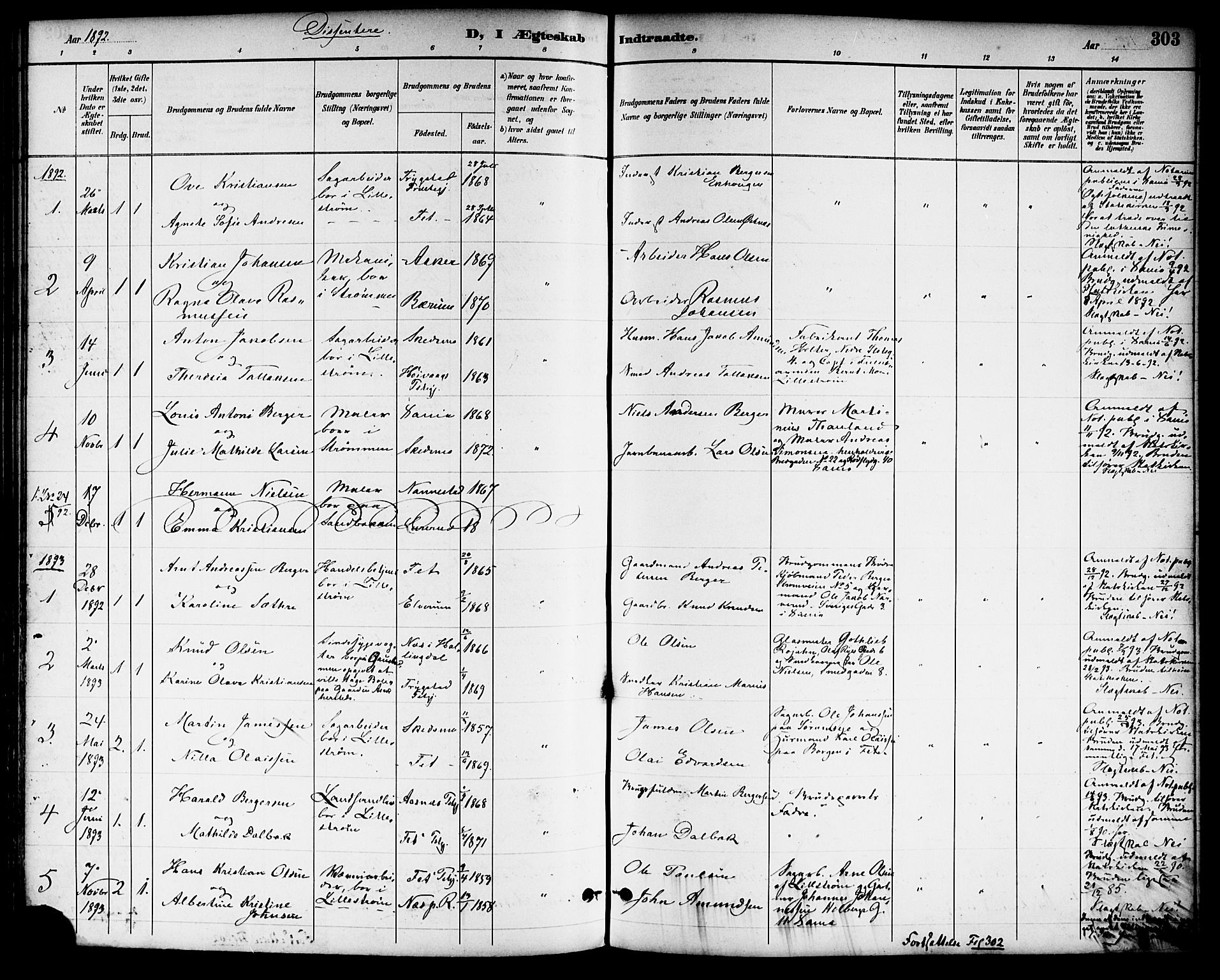 Skedsmo prestekontor Kirkebøker, SAO/A-10033a/F/Fa/L0014: Parish register (official) no. I 14, 1892-1901, p. 303