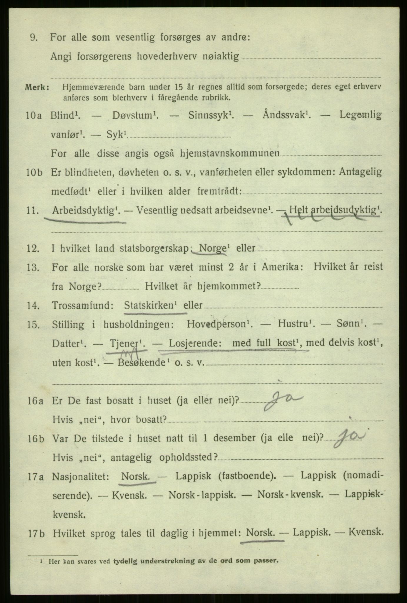 SATØ, 1920 census for Hammerfest, 1920, p. 5791