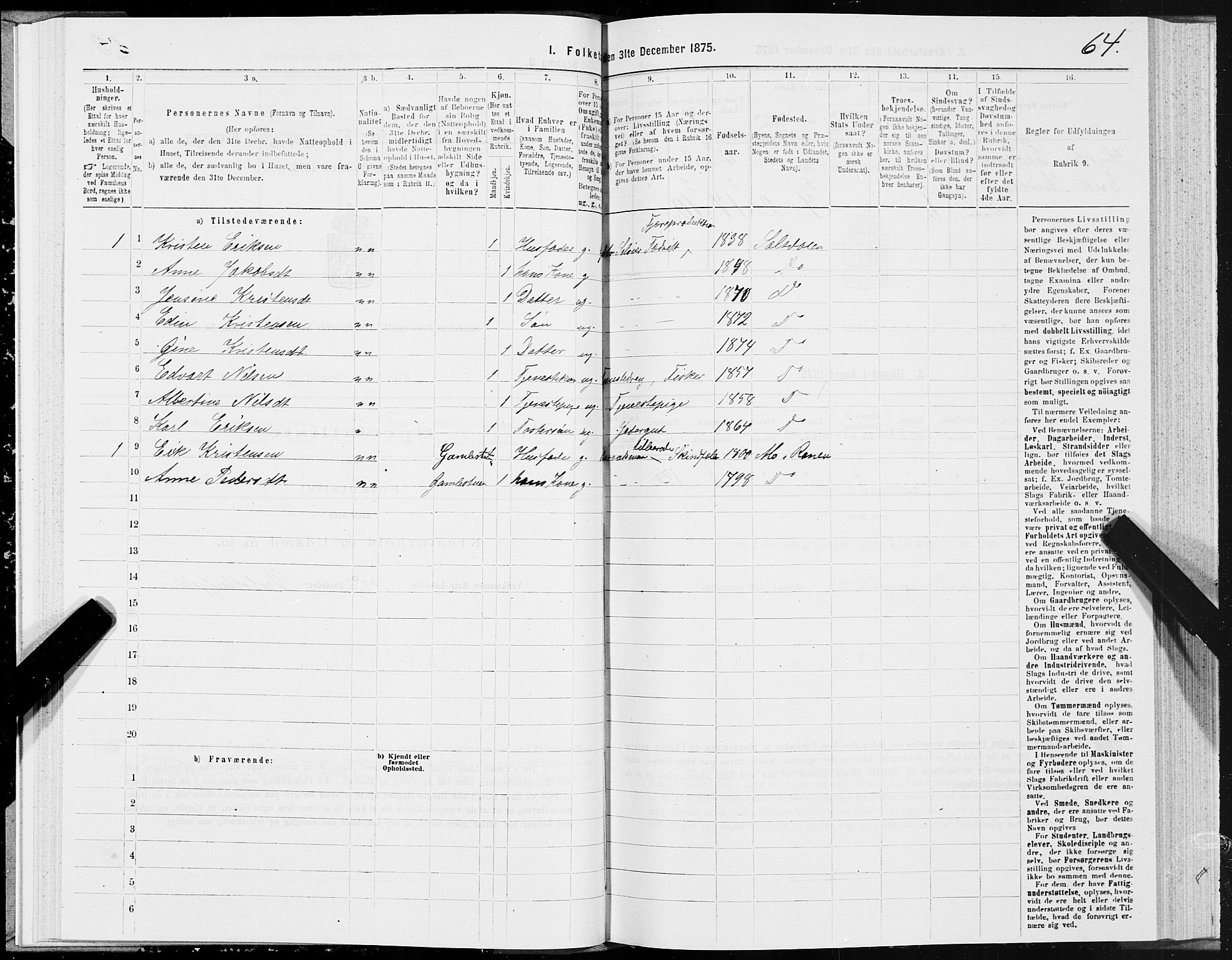 SAT, 1875 census for 1840P Saltdal, 1875, p. 2064