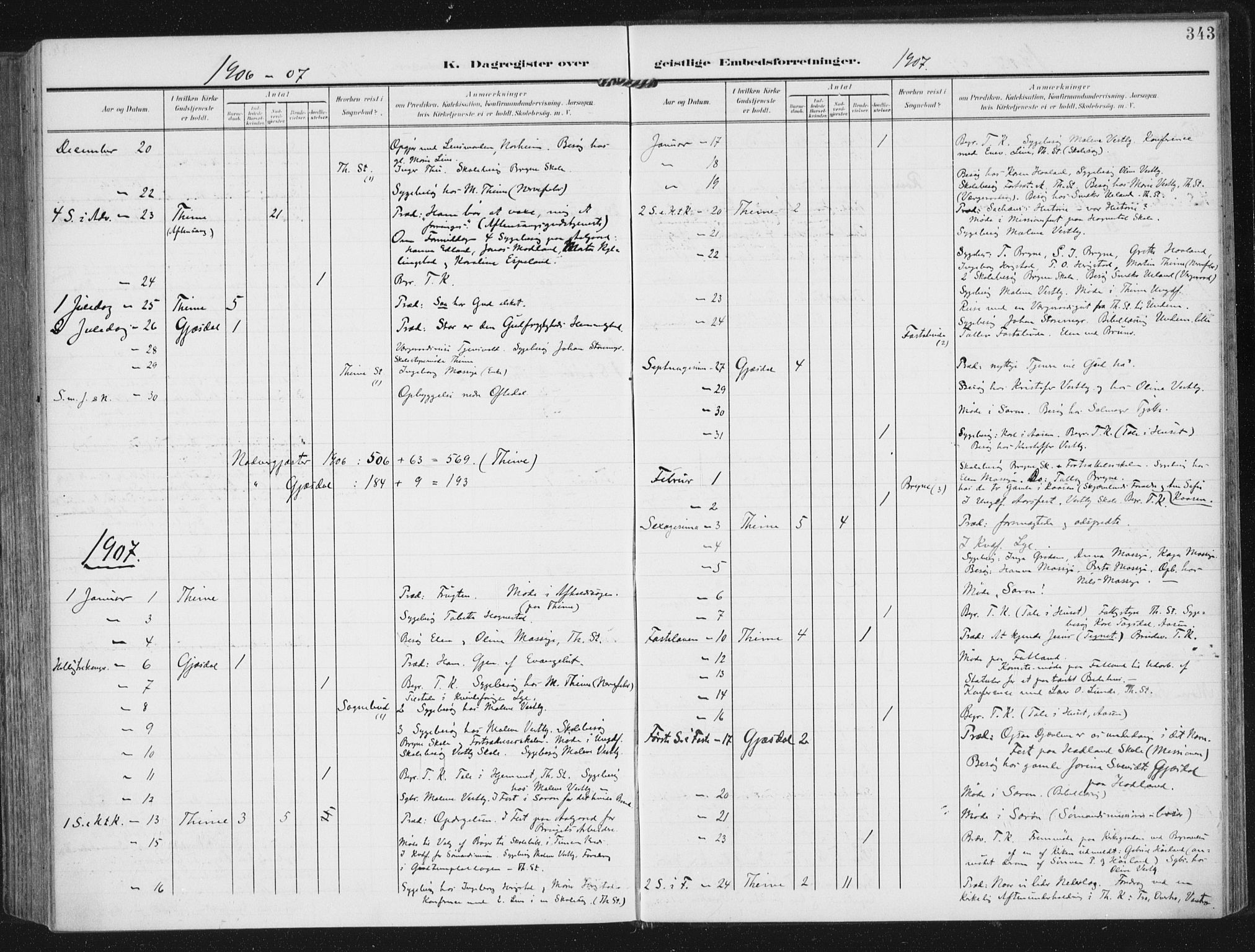 Lye sokneprestkontor, SAST/A-101794/002/A/L0001: Parish register (official) no. A 12, 1904-1920, p. 343