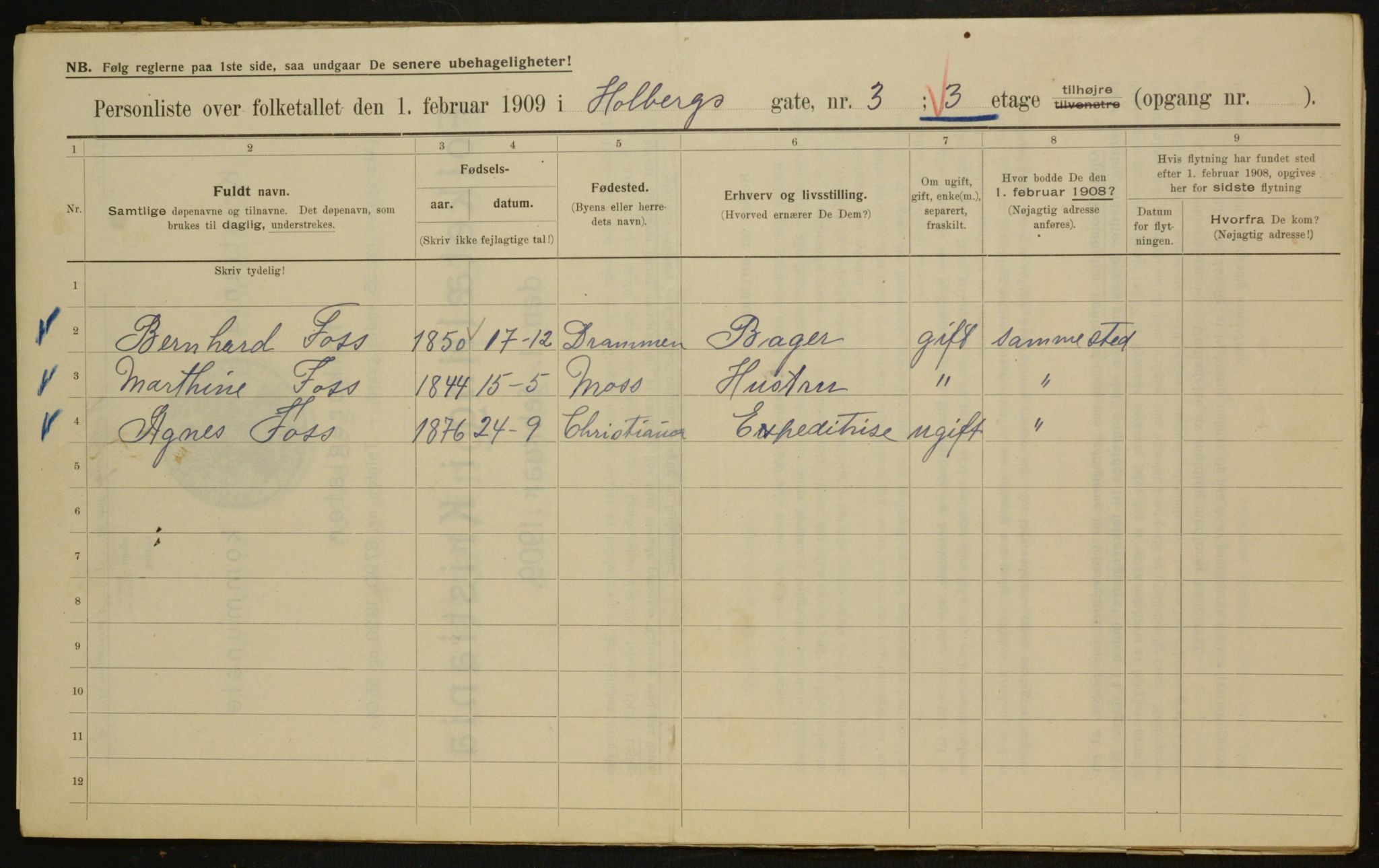 OBA, Municipal Census 1909 for Kristiania, 1909, p. 36490