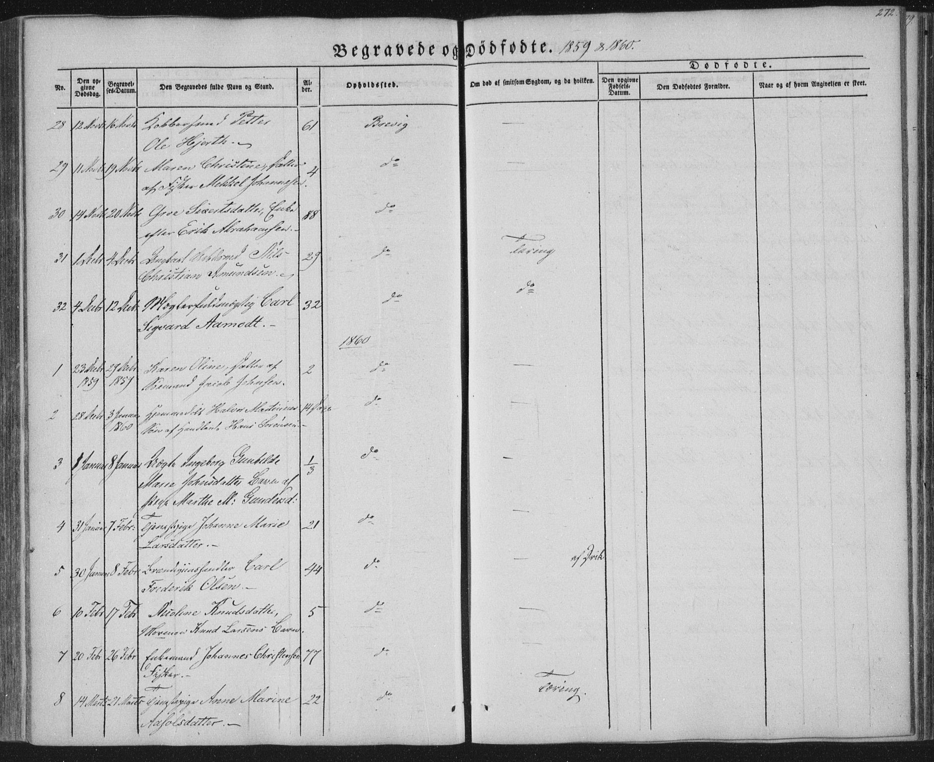 Brevik kirkebøker, SAKO/A-255/F/Fa/L0005: Parish register (official) no. 5, 1847-1865, p. 272
