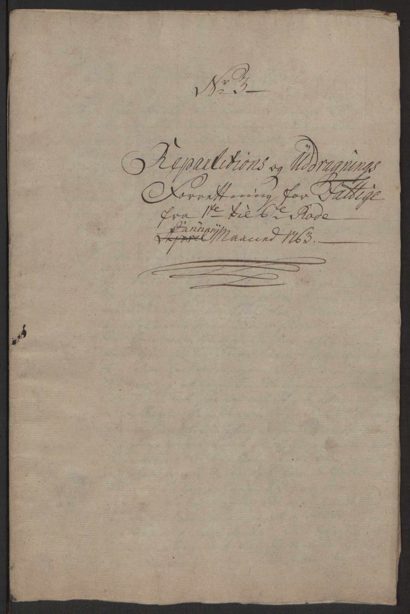 Rentekammeret inntil 1814, Reviderte regnskaper, Byregnskaper, RA/EA-4066/R/Rp/L0366/0001: [P20] Kontribusjonsregnskap / Ekstraskatt, 1763, p. 158