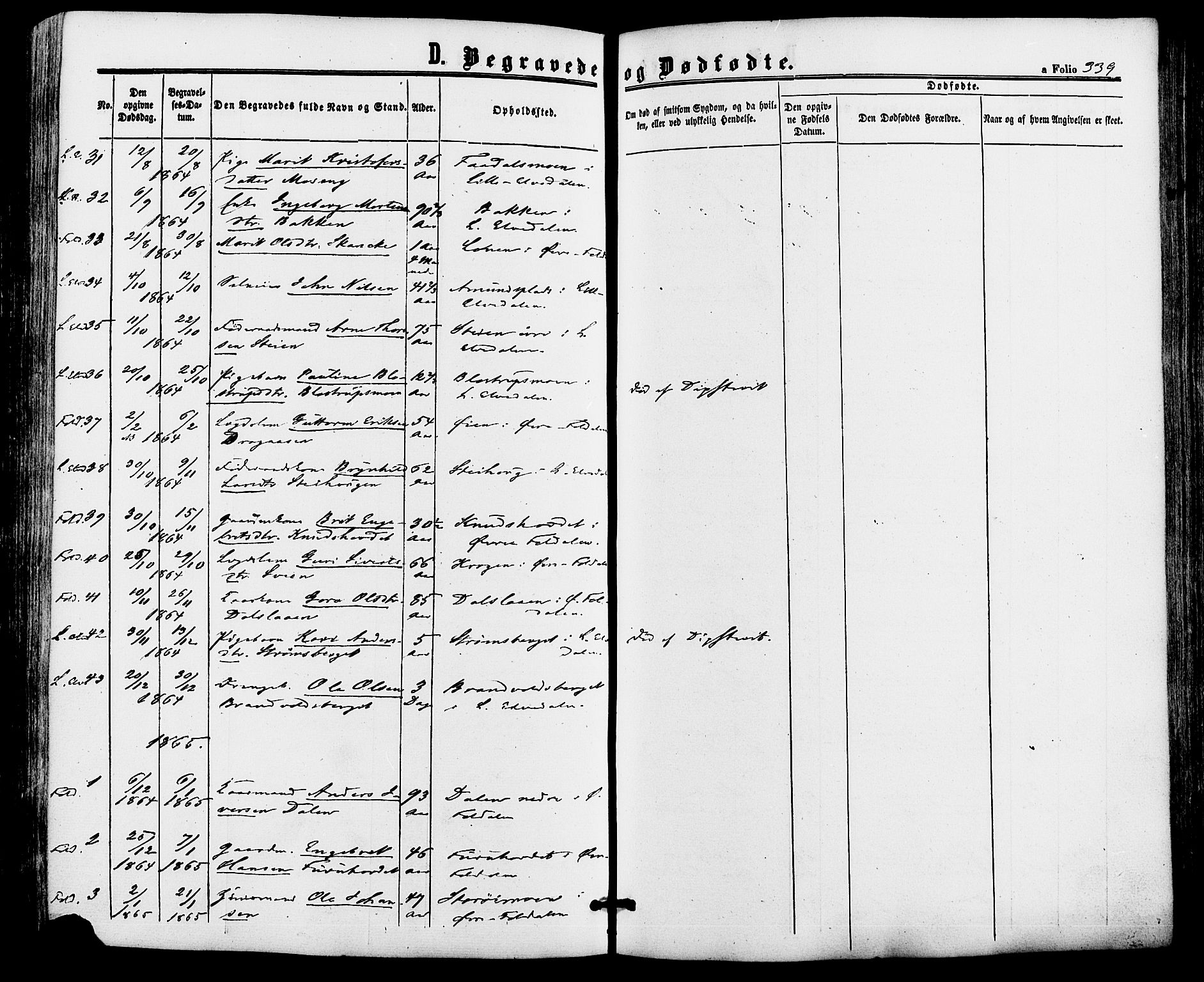 Alvdal prestekontor, SAH/PREST-060/H/Ha/Haa/L0001: Parish register (official) no. 1, 1863-1882, p. 339