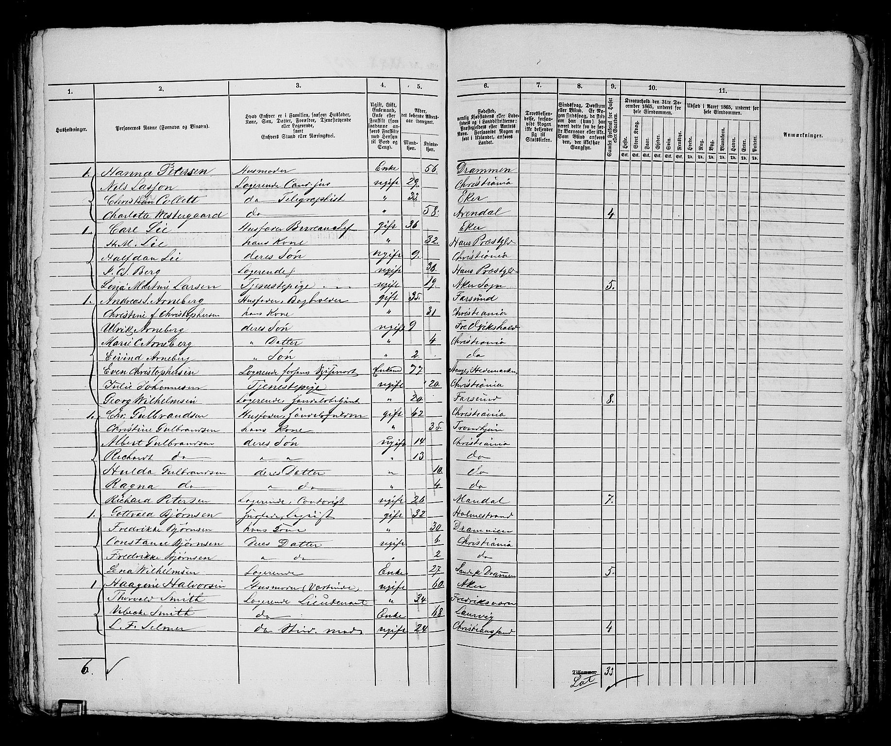 RA, 1865 census for Kristiania, 1865, p. 2563