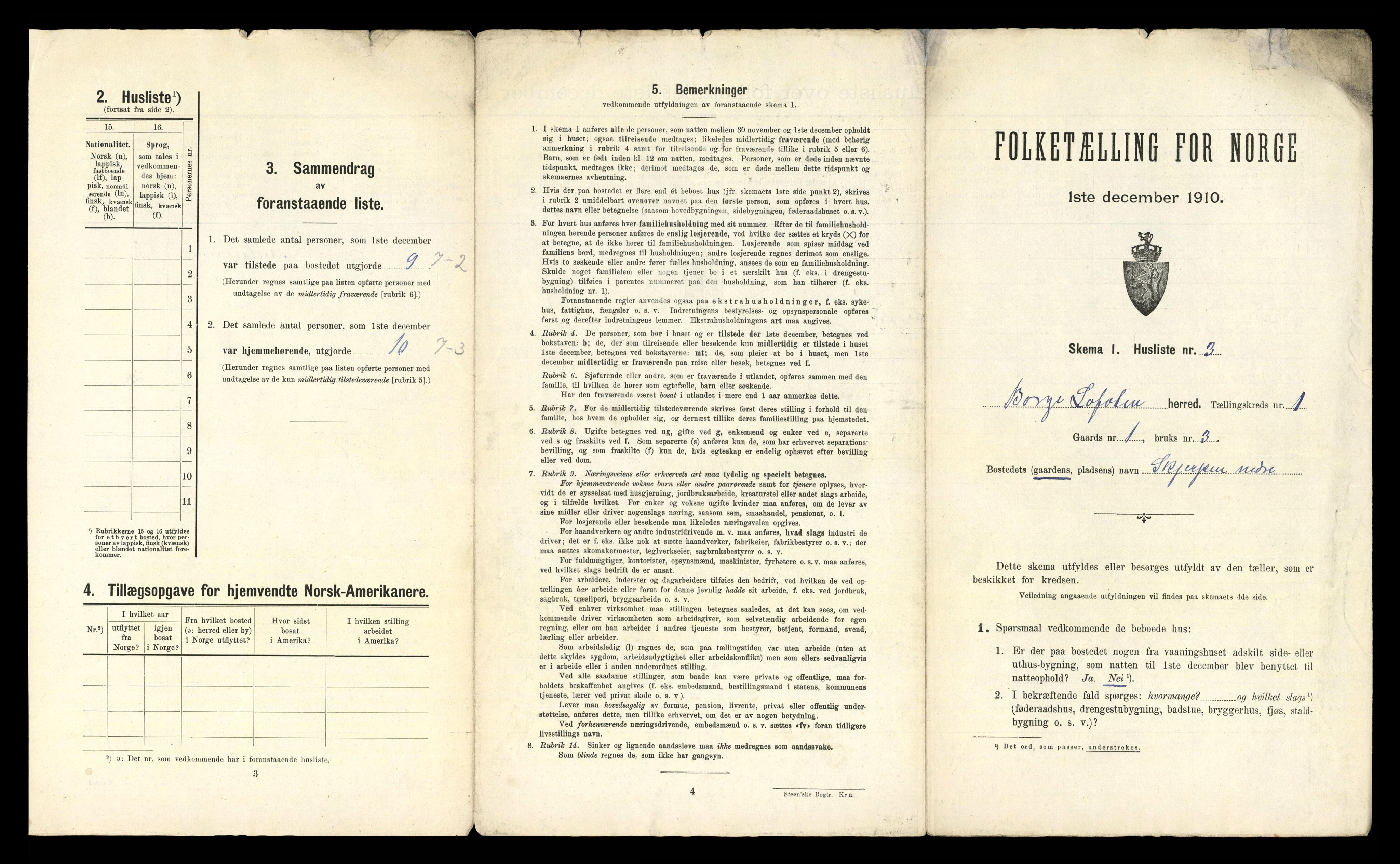 RA, 1910 census for Borge, 1910, p. 61