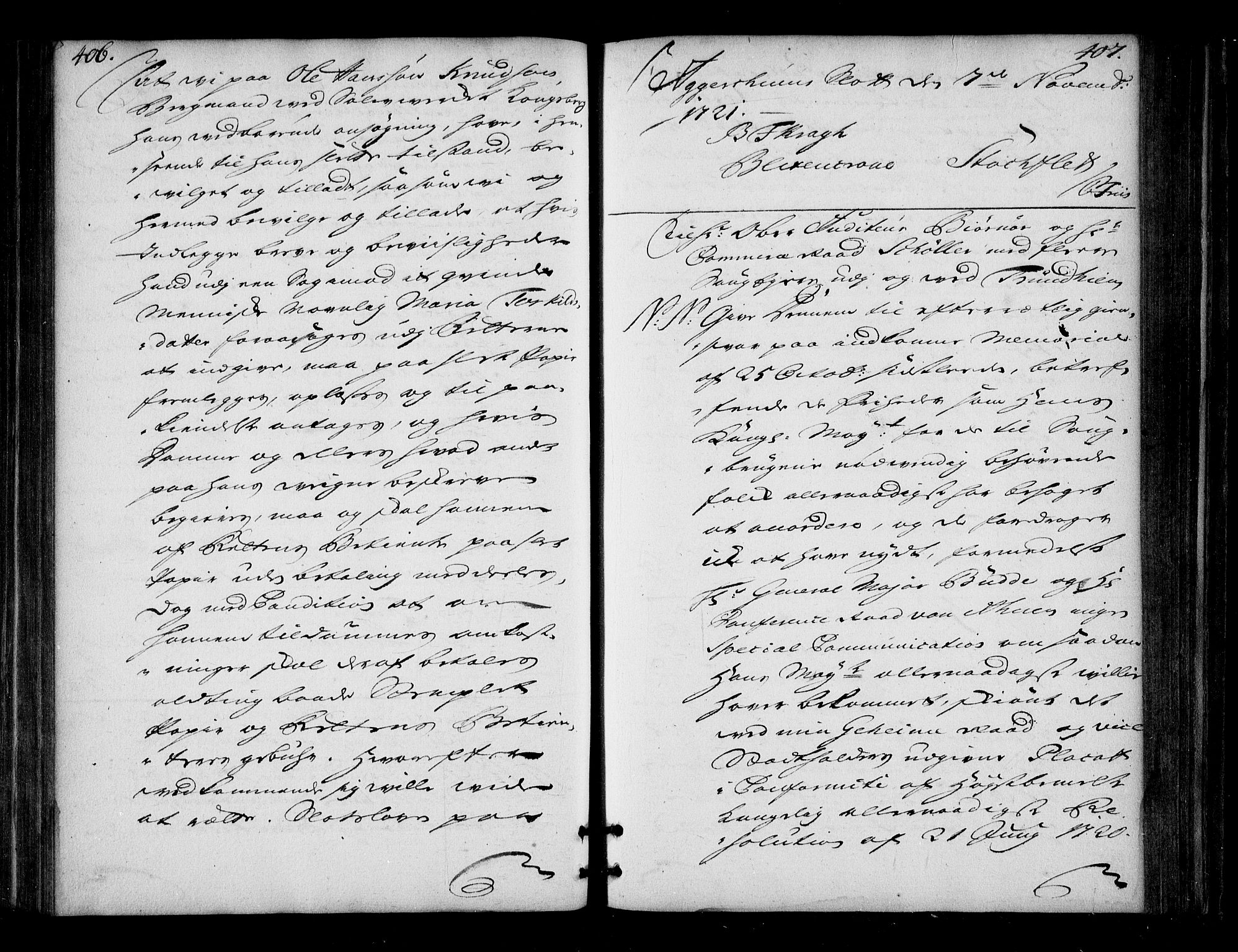 Stattholderembetet 1572-1771, AV/RA-EA-2870/Bd/L0013: Ordreprotokoll, 1720-1722, p. 406-407