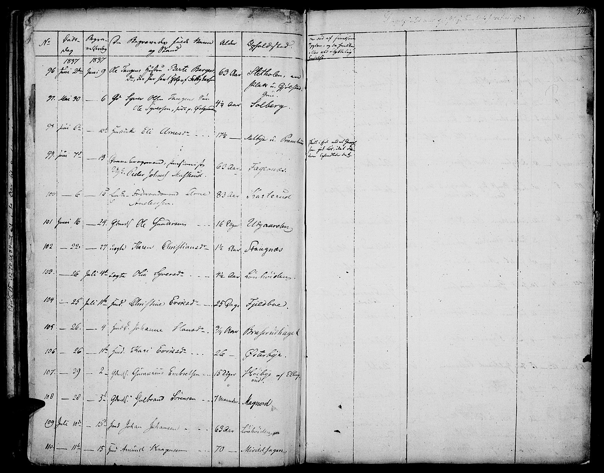 Vinger prestekontor, SAH/PREST-024/H/Ha/Haa/L0007: Parish register (official) no. 7, 1826-1839, p. 372