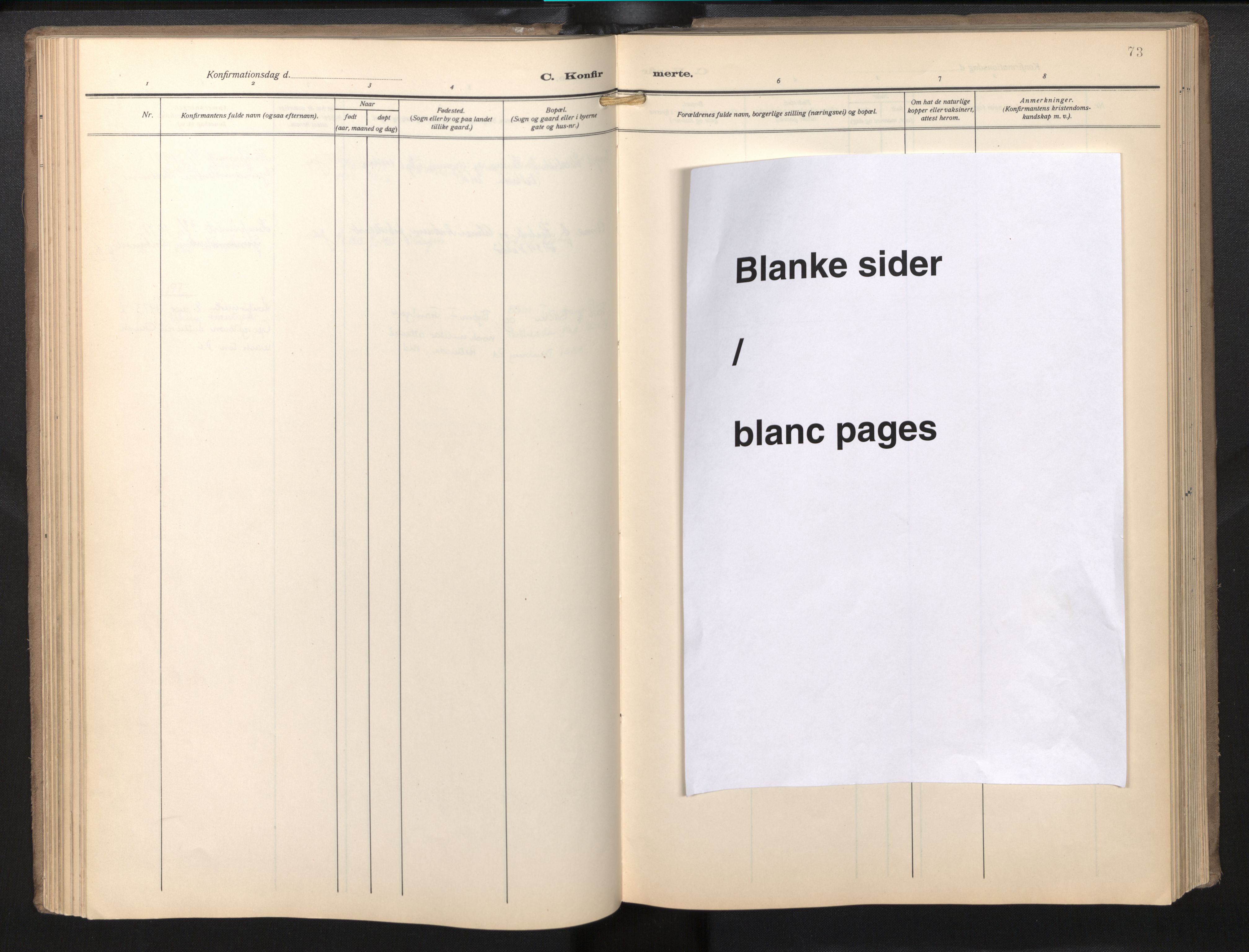 Den norske sjømannsmisjon i utlandet / Baltimore, AV/SAB-SAB/PA-0169/H/Ha/L0001: Parish register (official) no. A 1, 1927-1975, p. 72b-73a