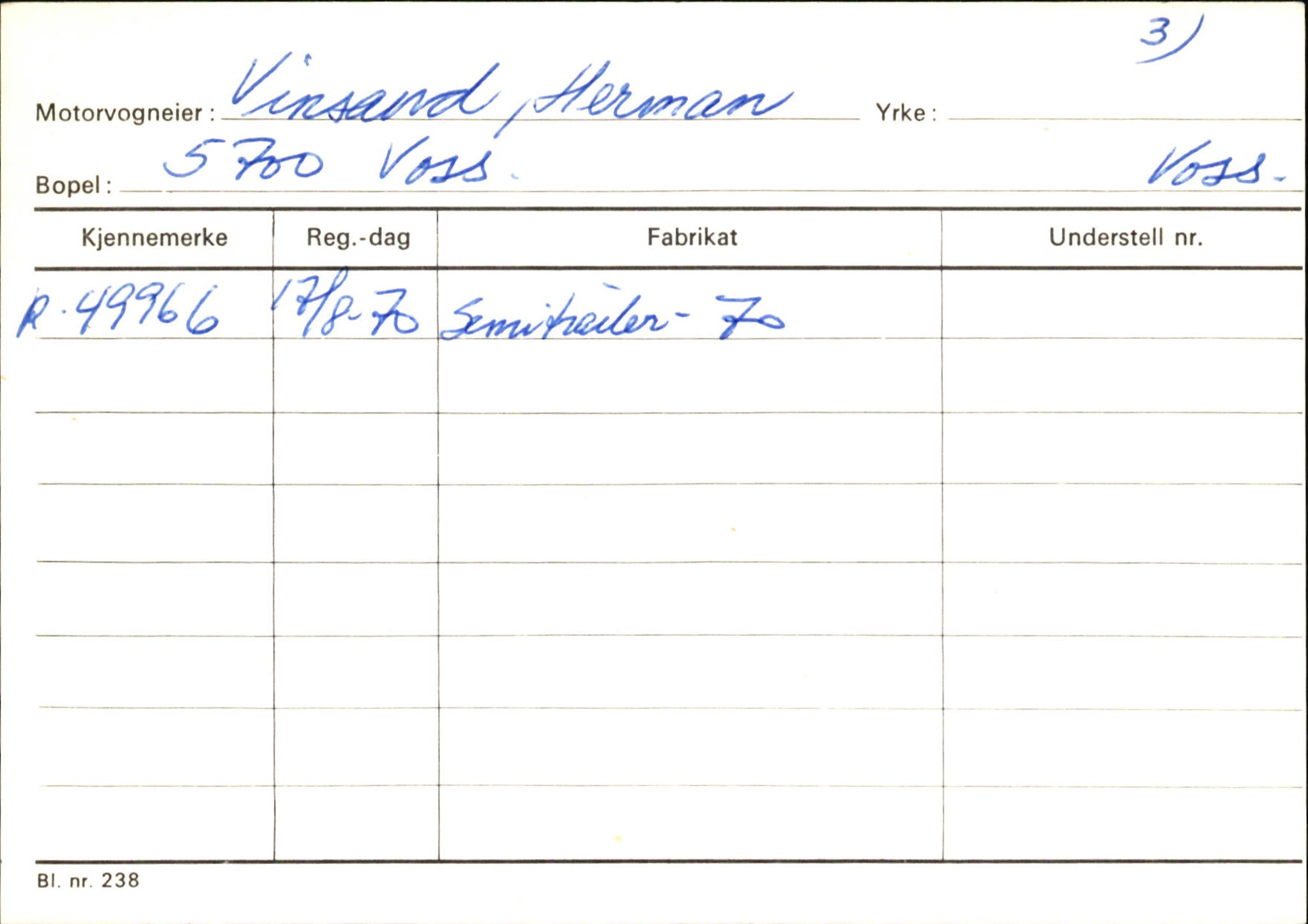 Statens vegvesen, Hordaland vegkontor, AV/SAB-A-5201/2/Ha/L0060: R-eierkort V-W, 1920-1971, p. 4