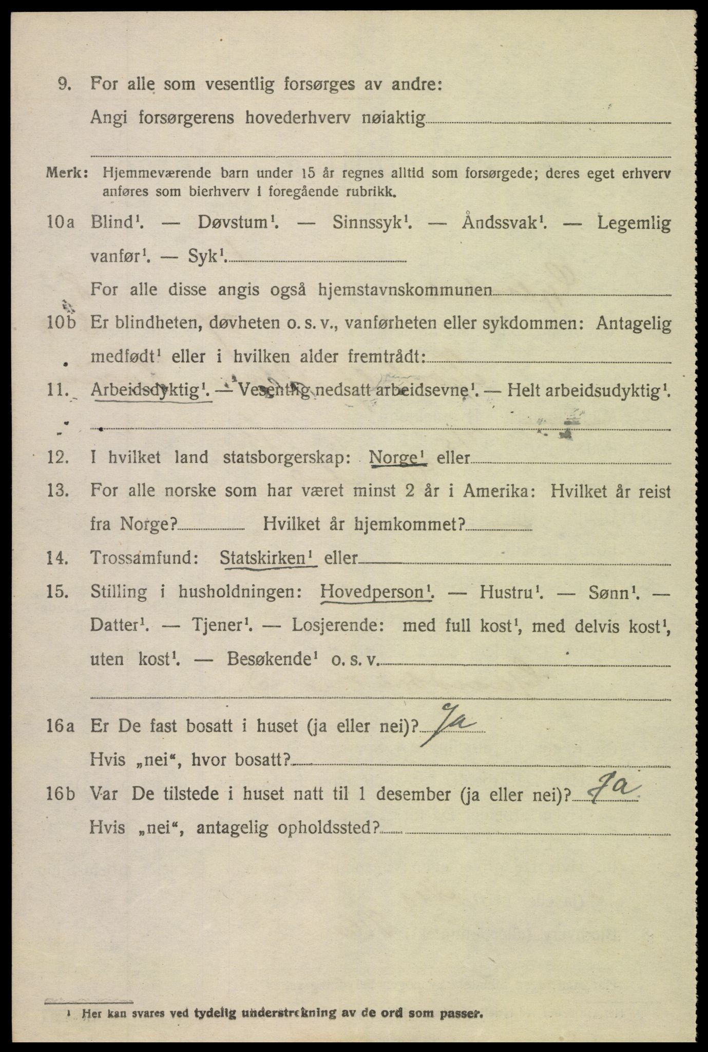 SAK, 1920 census for Gjerstad, 1920, p. 3262