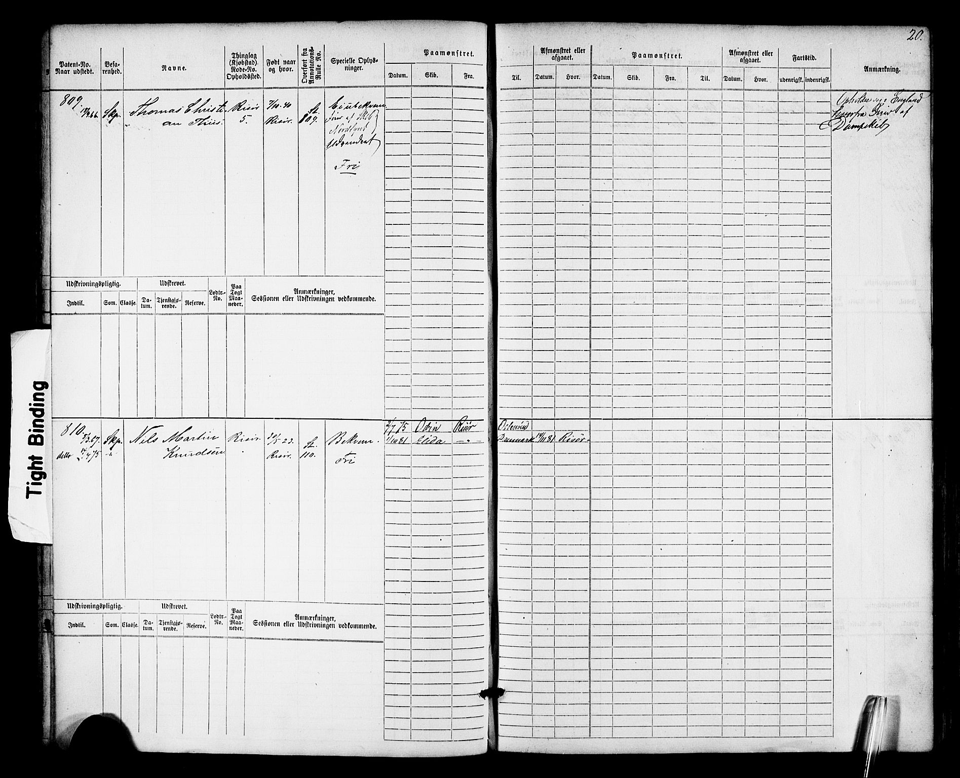 Risør mønstringskrets, AV/SAK-2031-0010/F/Fb/L0011: Hovedrulle nr 771-1527, T-10, 1861-1884, p. 22