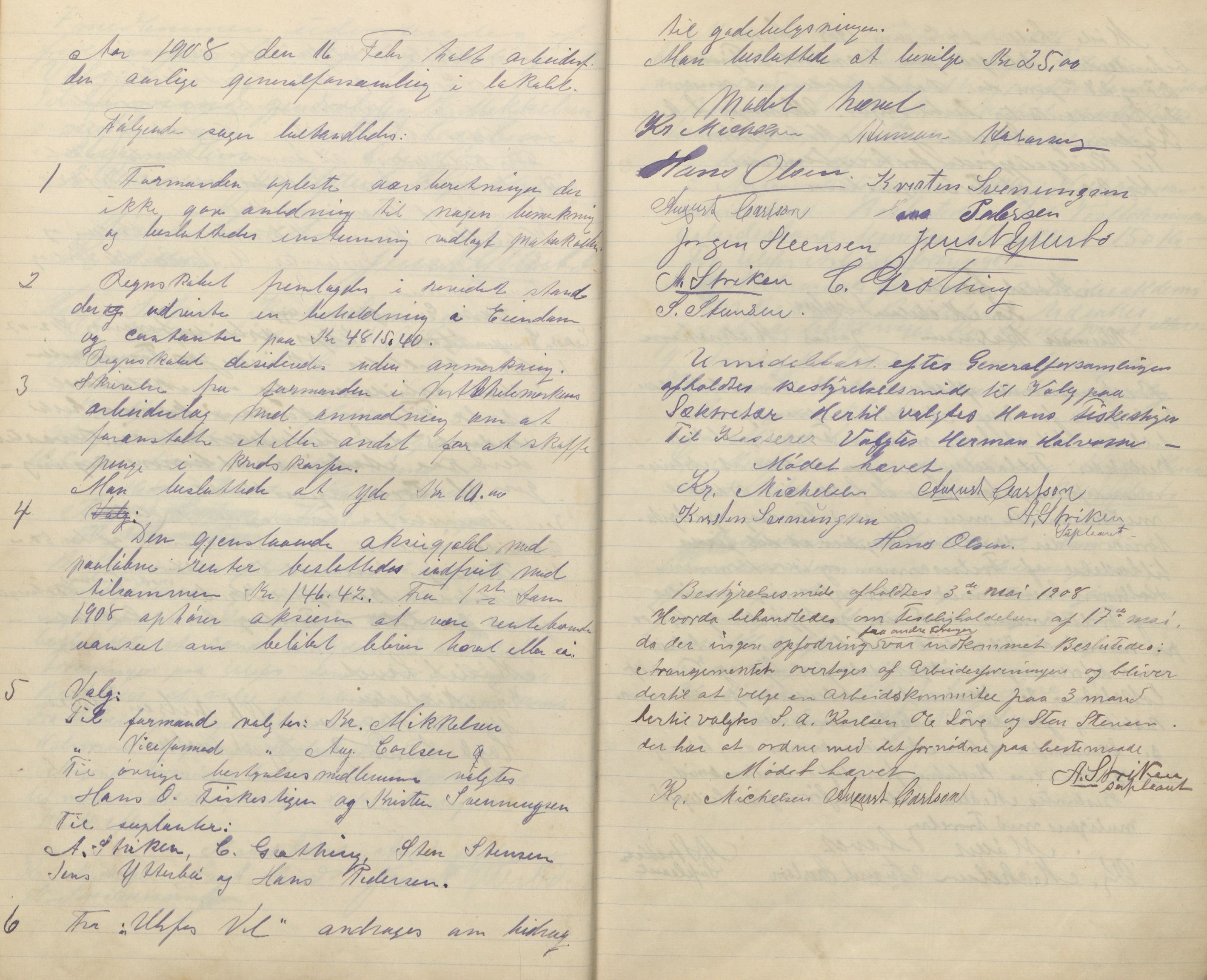 Ulefoss og Omegns Arbeiderforening , AAT/AAT-819011/A/L0002: Møtebok, 1904-1929
