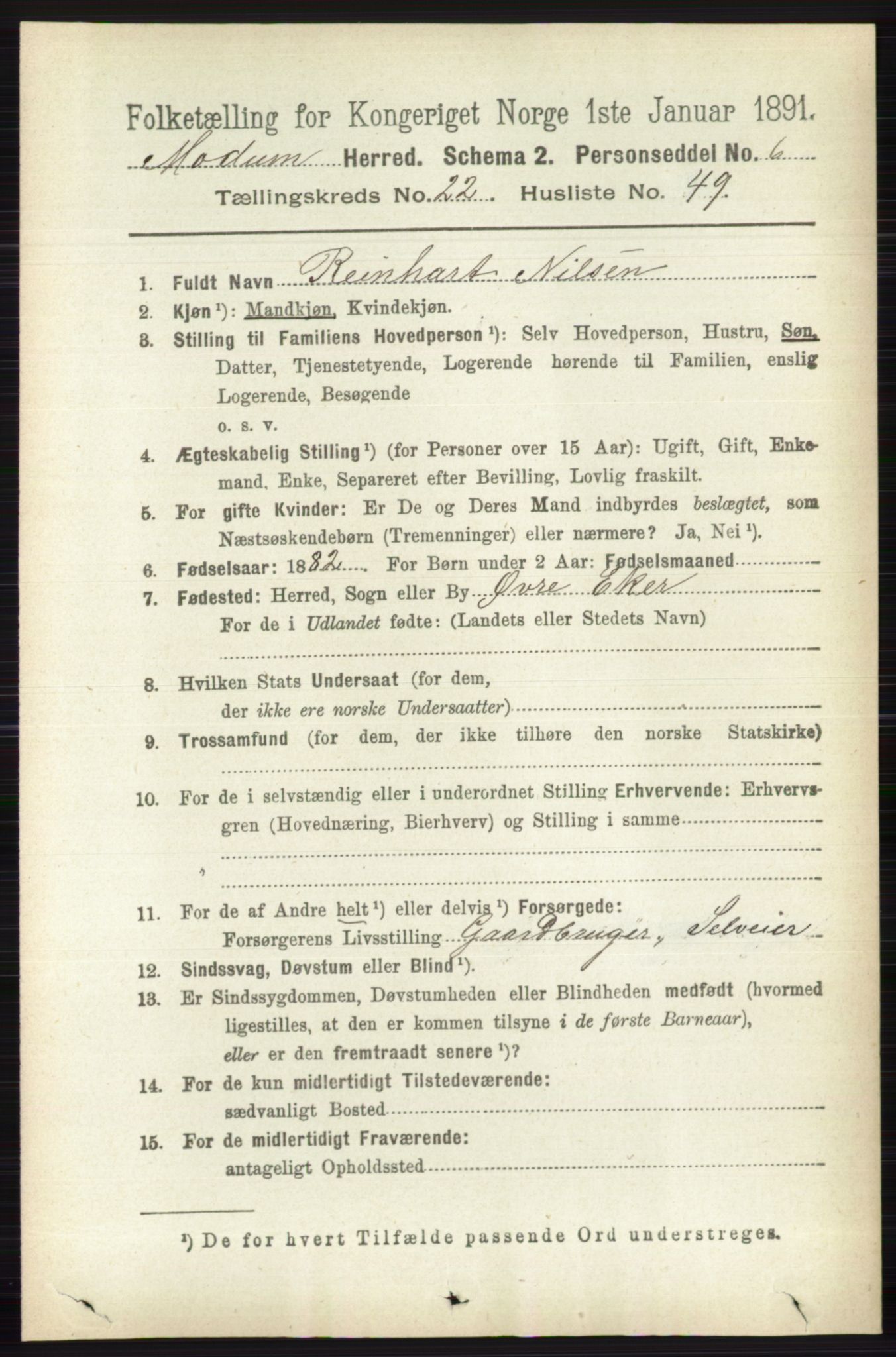 RA, 1891 census for 0623 Modum, 1891, p. 8659