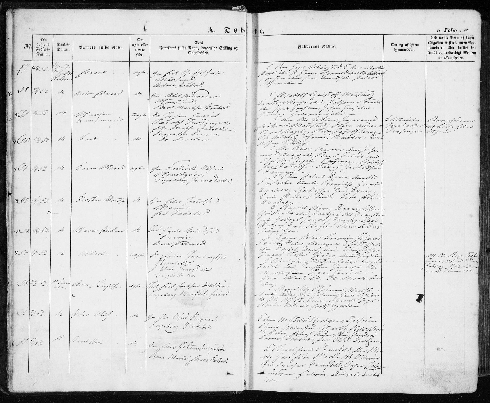 Ministerialprotokoller, klokkerbøker og fødselsregistre - Sør-Trøndelag, AV/SAT-A-1456/634/L0530: Parish register (official) no. 634A06, 1852-1860, p. 9