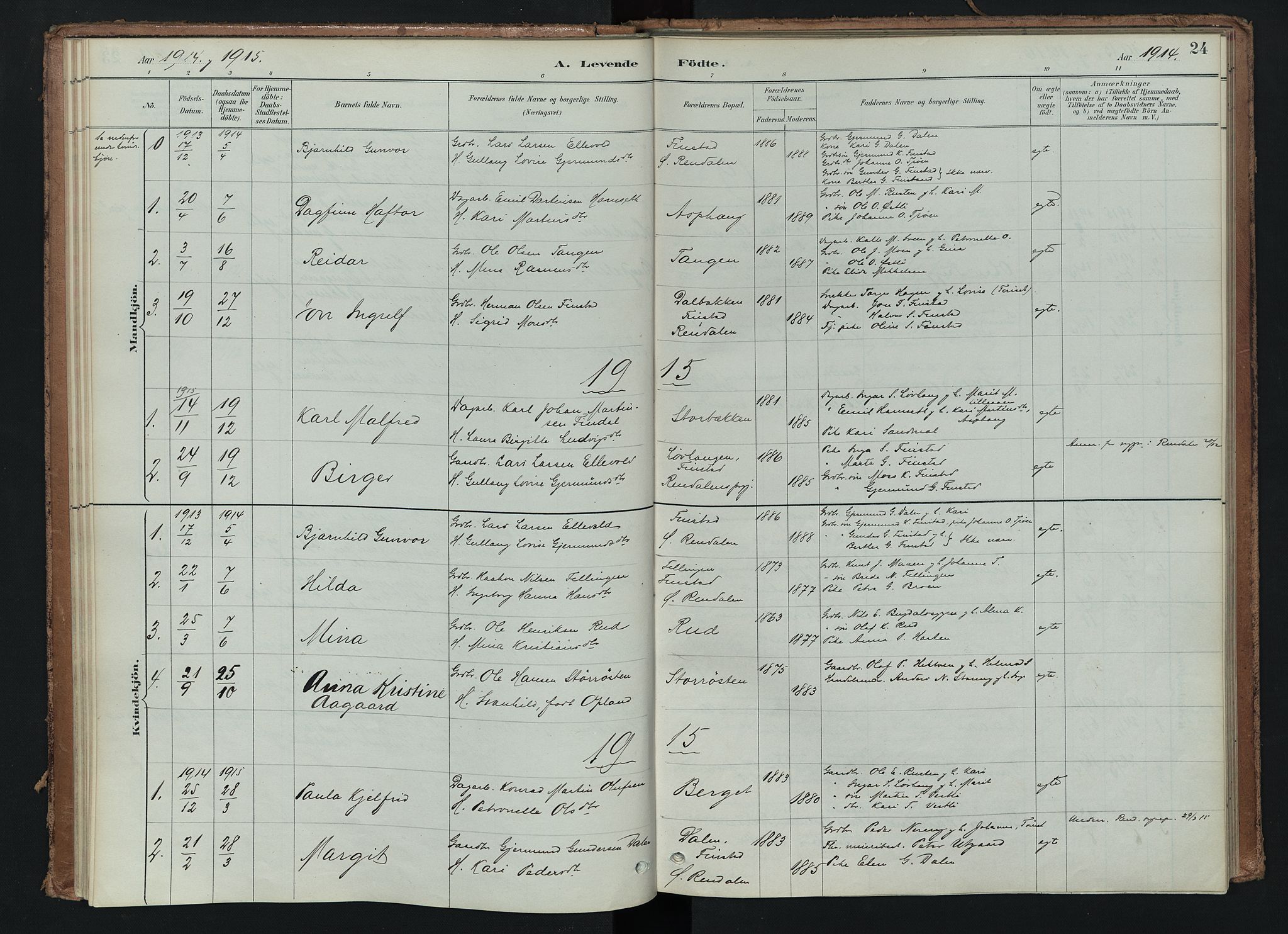 Tynset prestekontor, SAH/PREST-058/H/Ha/Haa/L0024: Parish register (official) no. 24, 1885-1916, p. 24