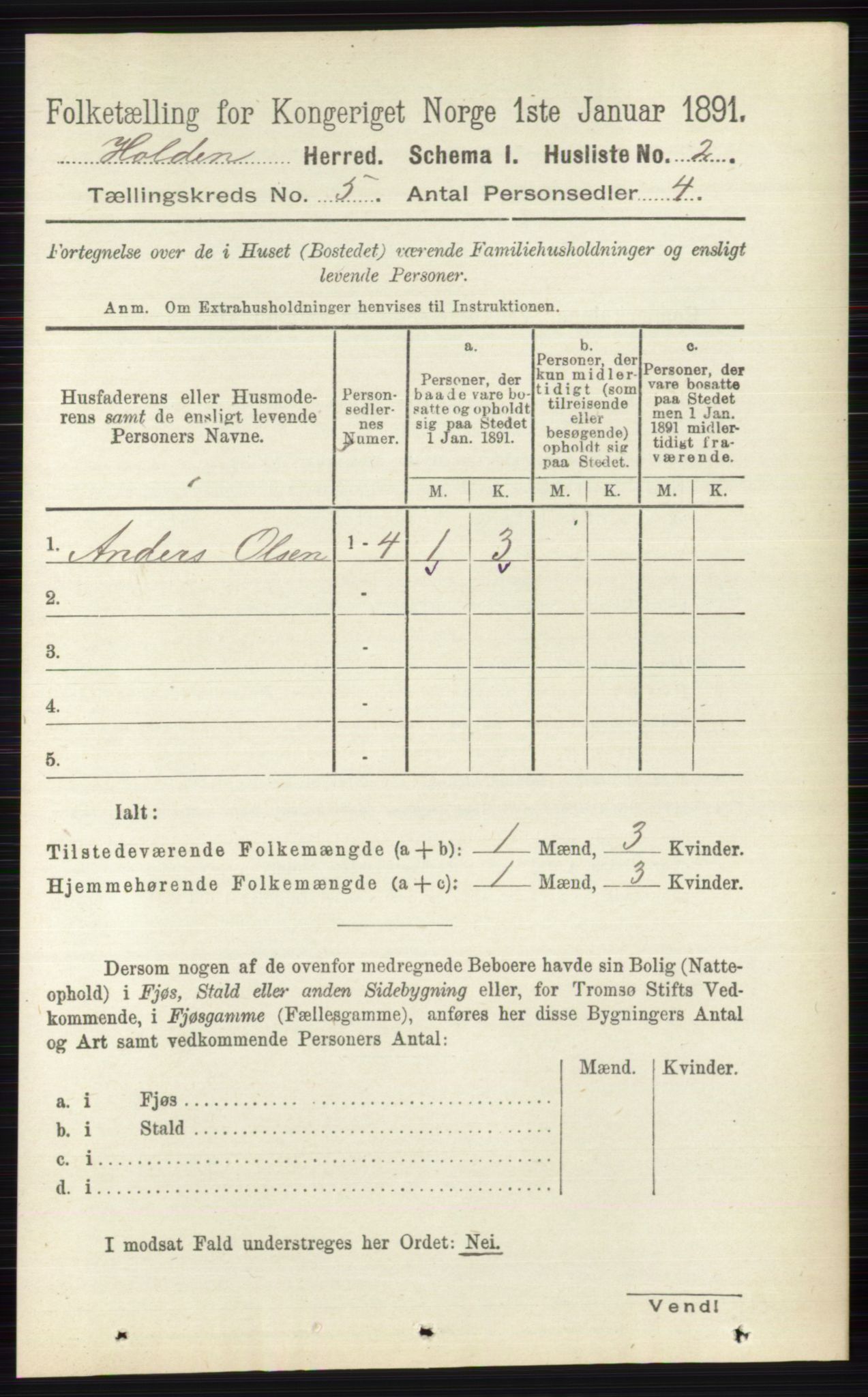 RA, 1891 census for 0819 Holla, 1891, p. 2729