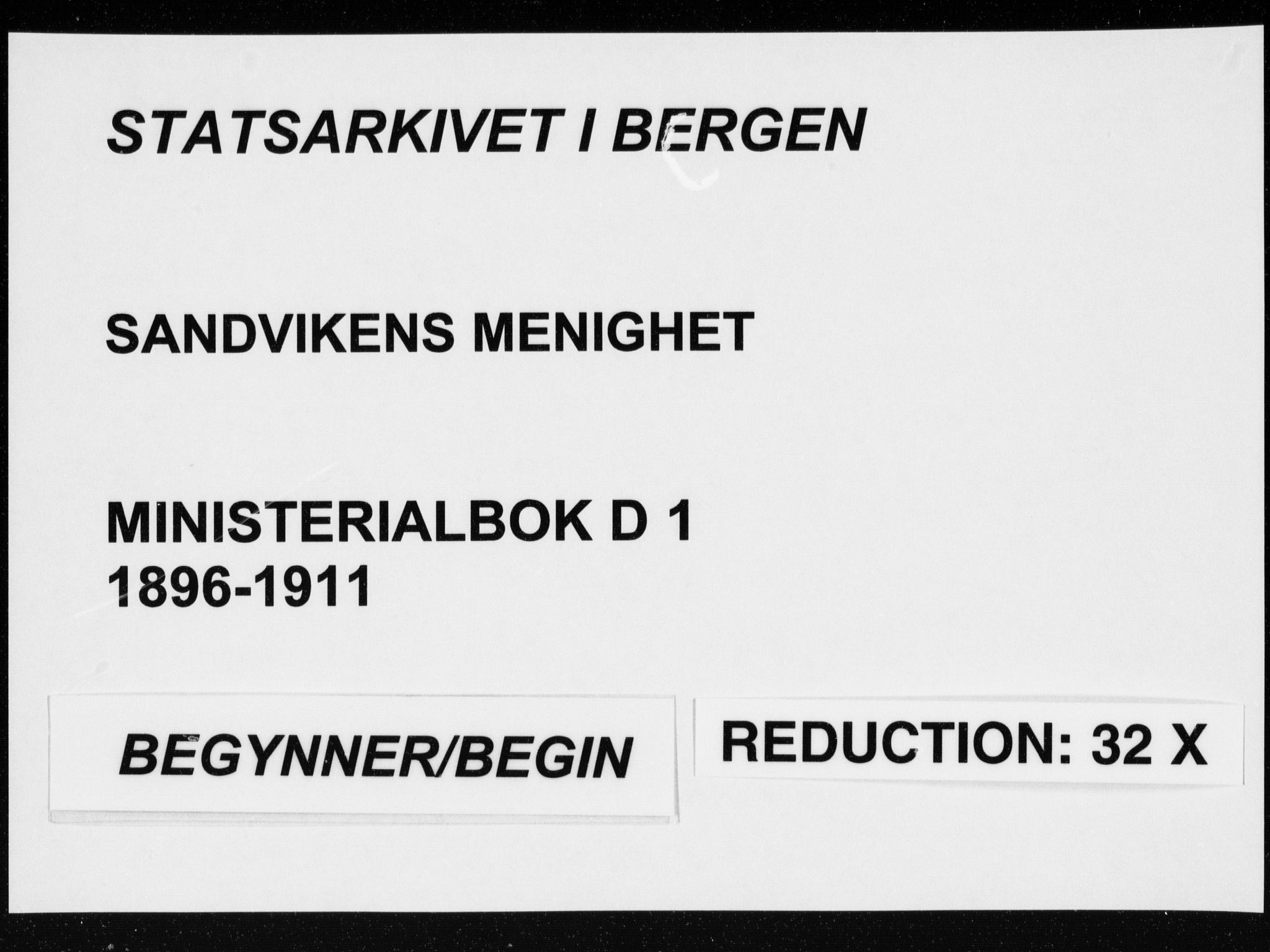 Sandviken Sokneprestembete, AV/SAB-A-77601/H/Ha/L0014: Parish register (official) no. D 1, 1896-1911